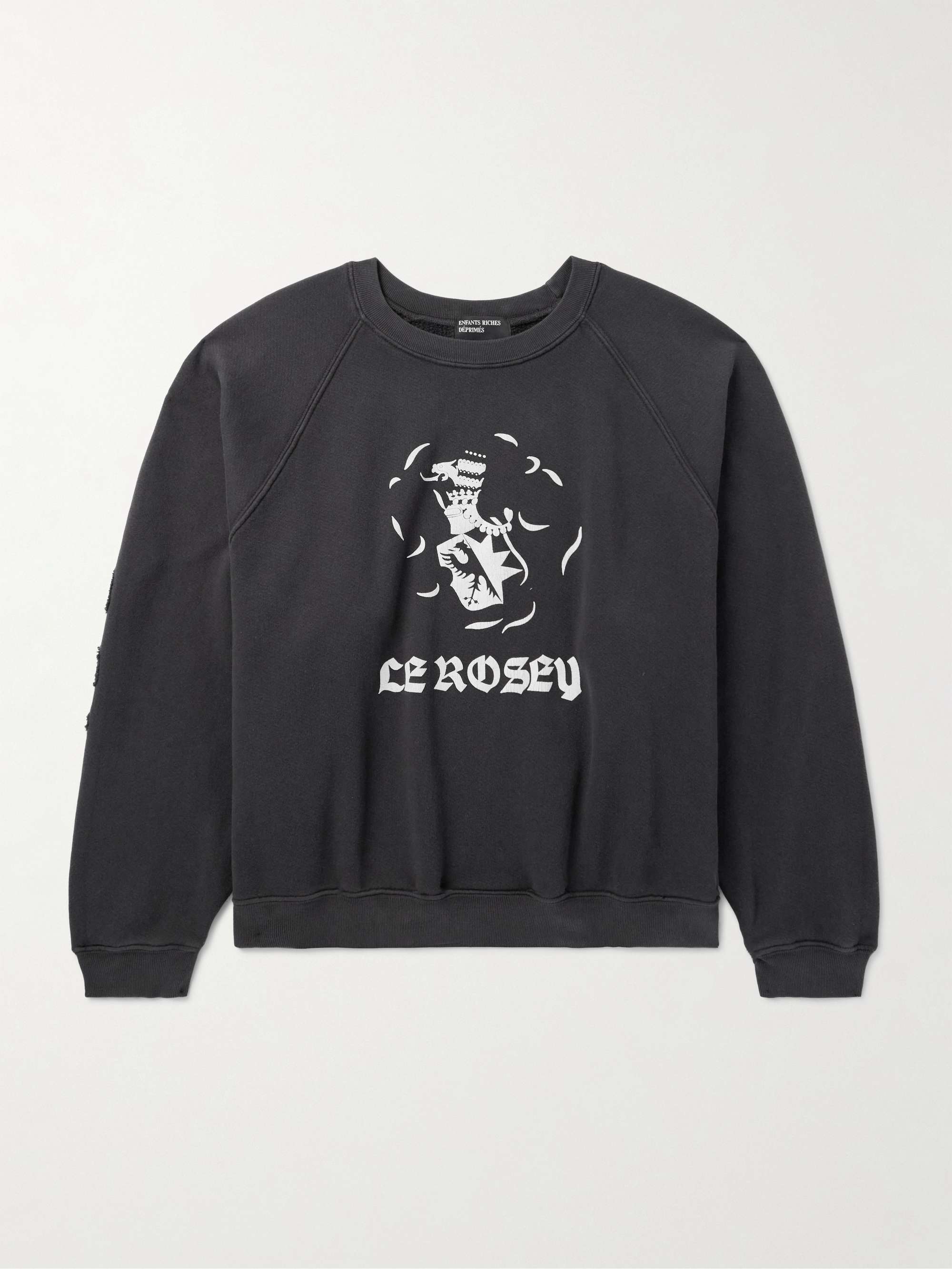 Le Rosey Logo-Print Distressed Cotton-Jersey Sweatshirt view