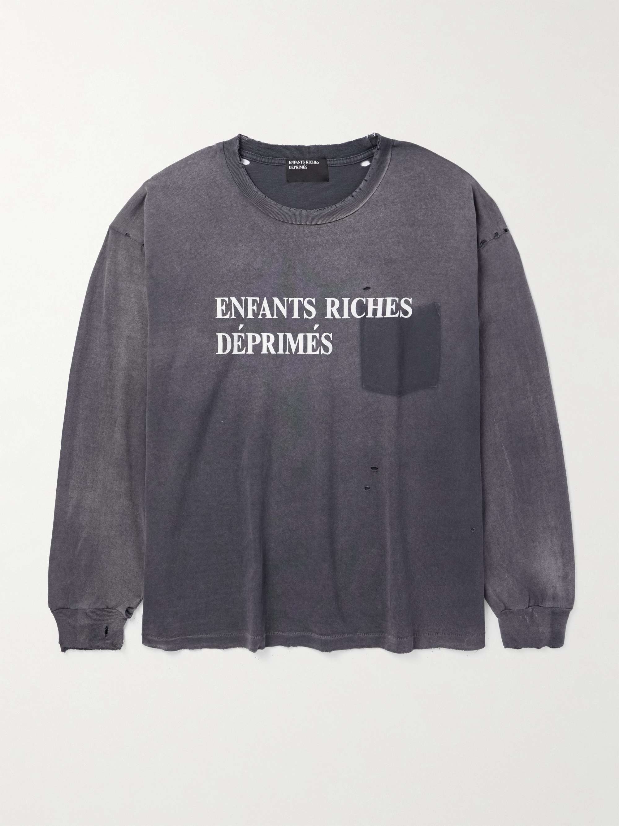 Logo-Print Distressed Cotton-Jersey T-Shirt view