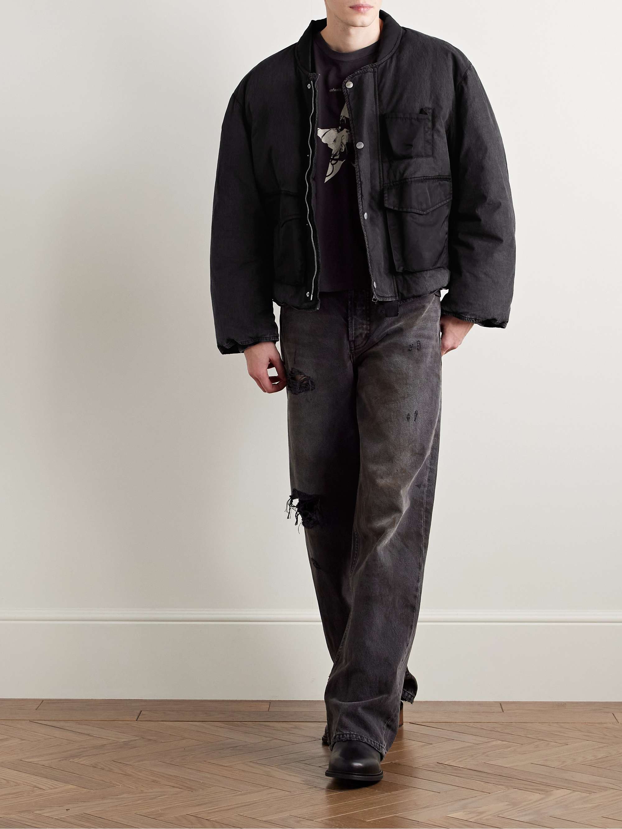 Next Exit Shell-Trimmed Cotton and Nylon-Blend Down Bomber Jacket view
