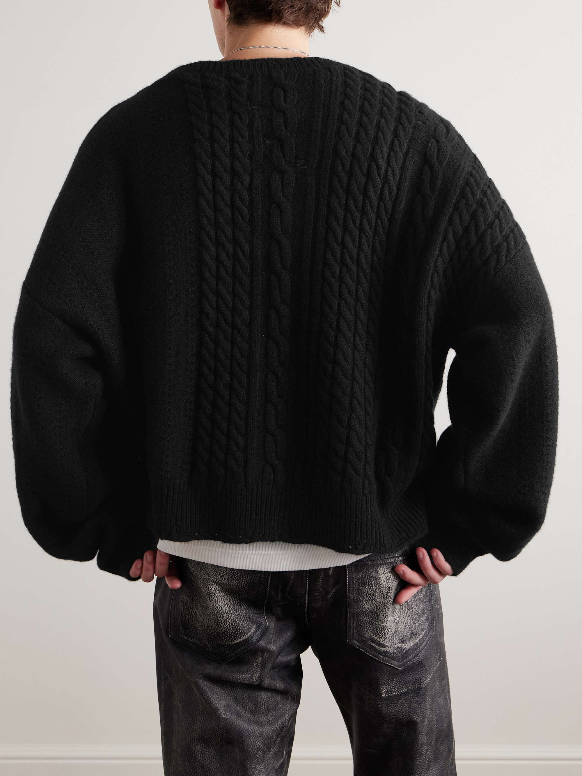 Oversized Cable-Knit Cashmere Sweater view