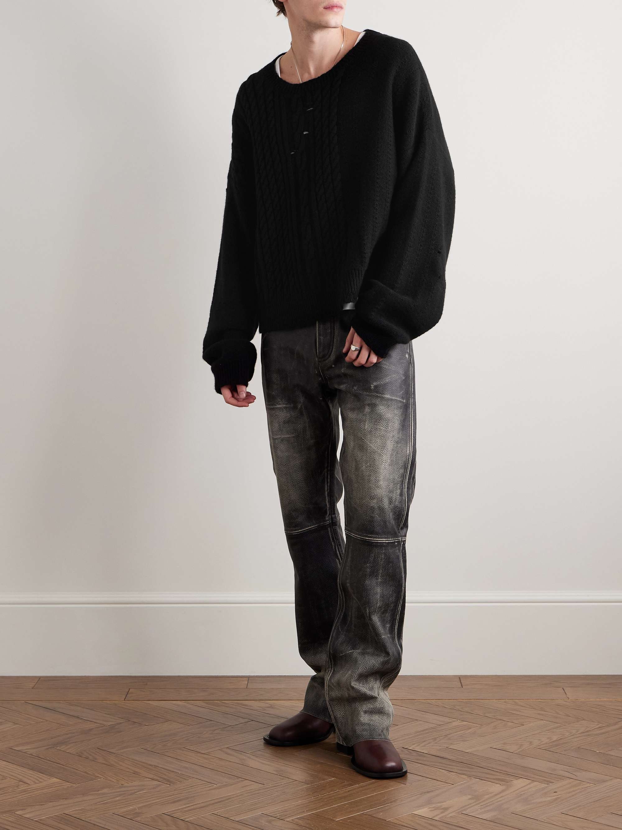 Oversized Cable-Knit Cashmere Sweater view