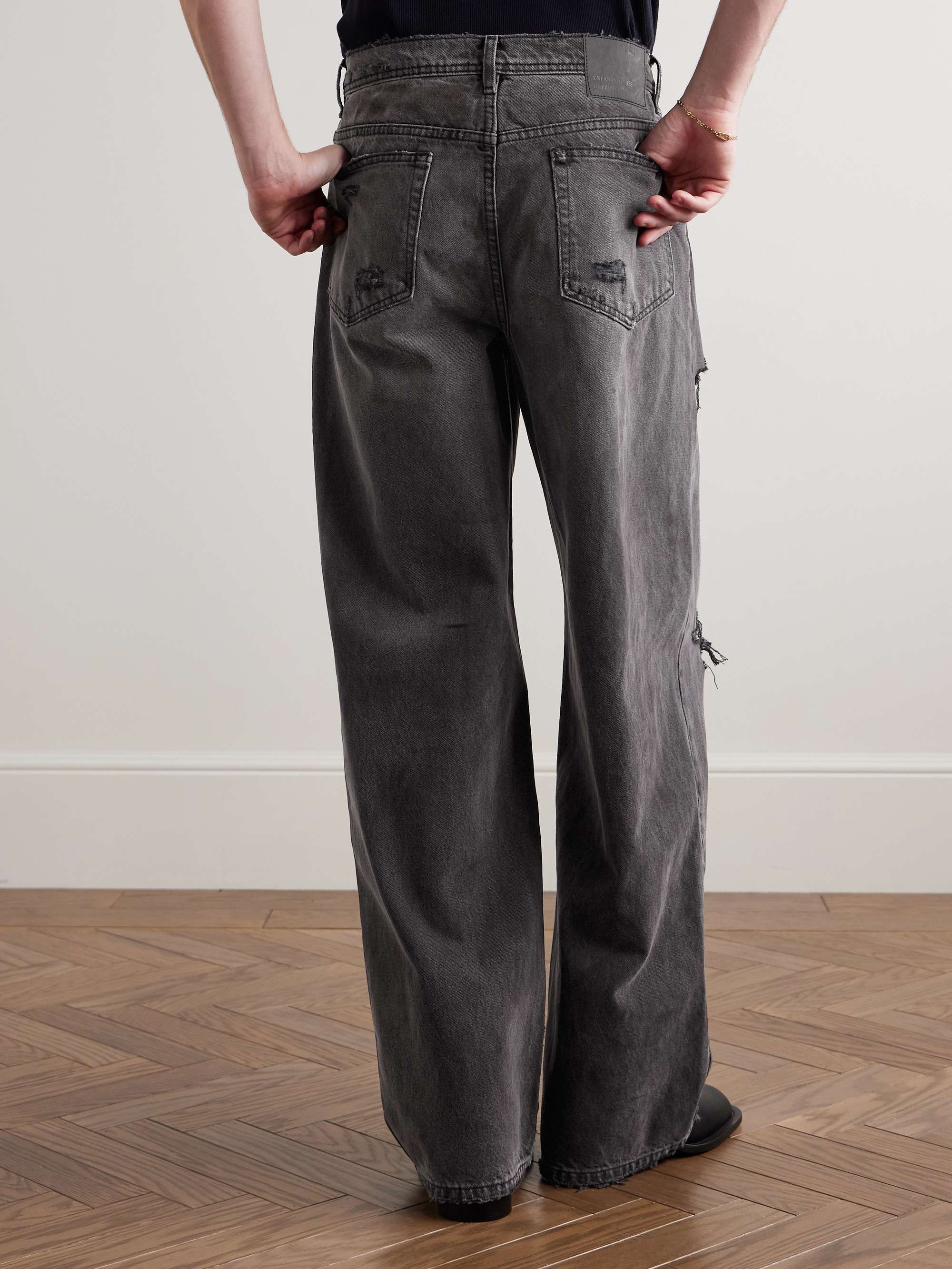Corpse Pose Wide-Leg Distressed Jeans view