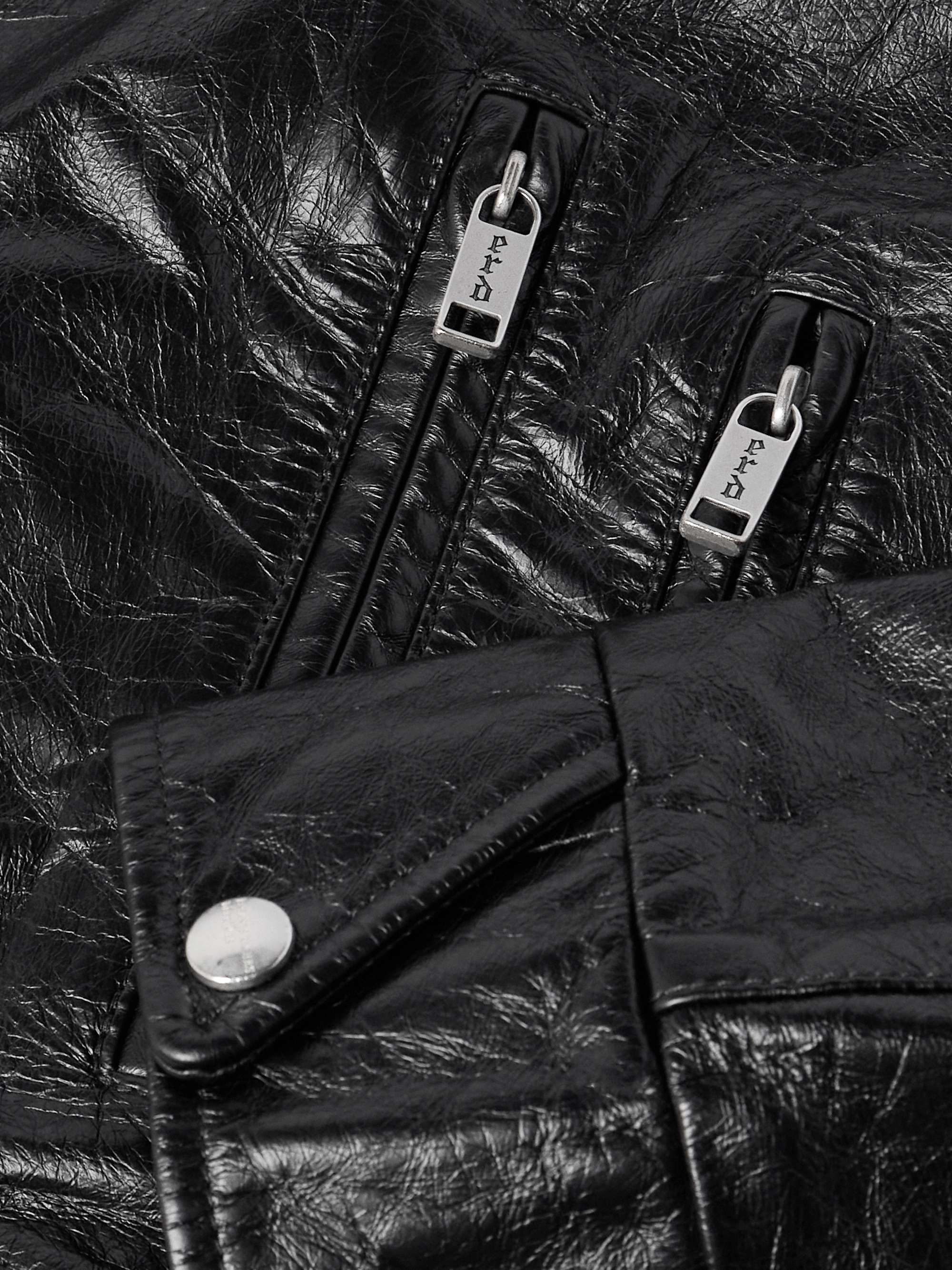 Distressed Leather Biker Jacket view