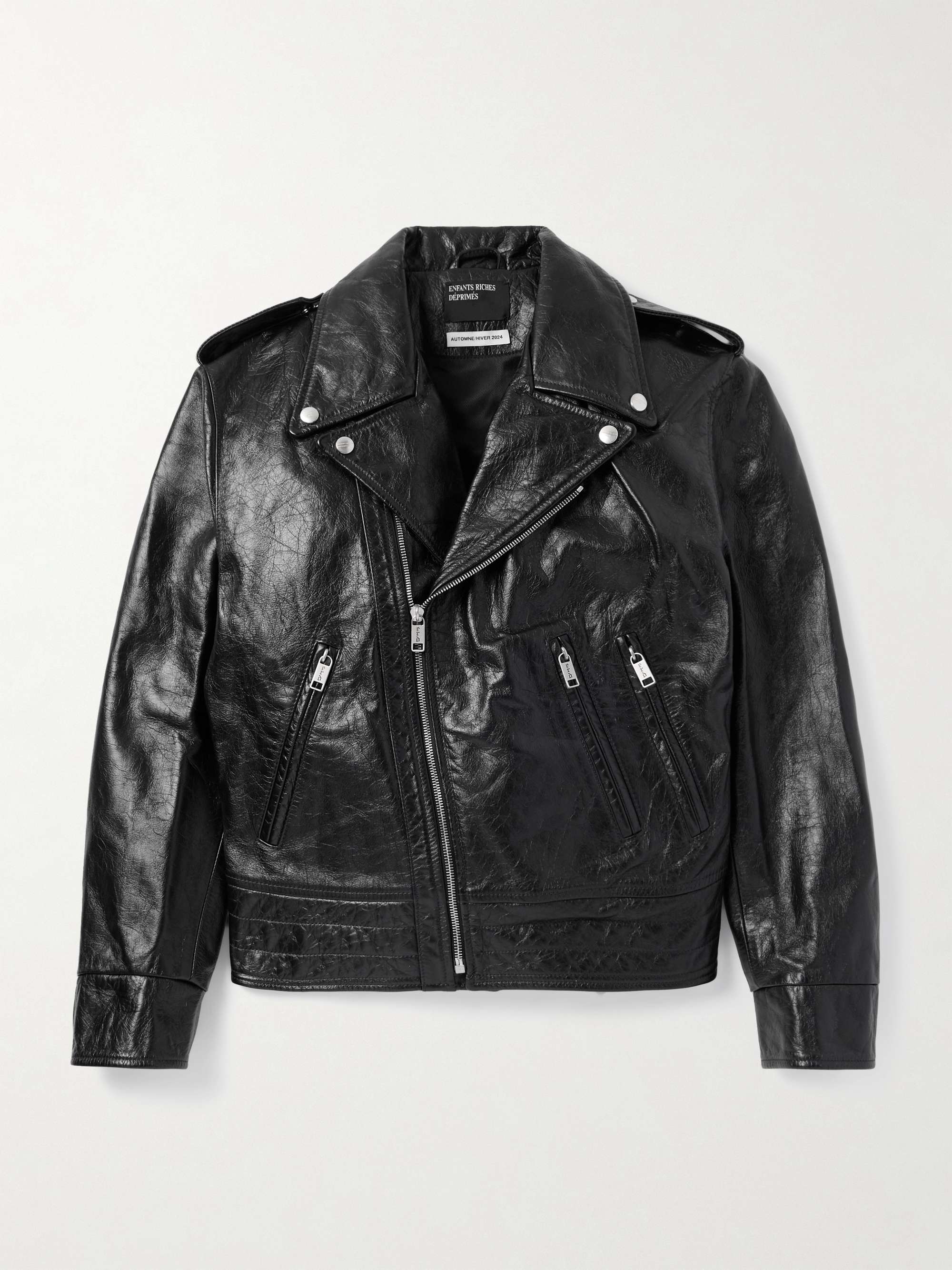 Distressed Leather Biker Jacket view