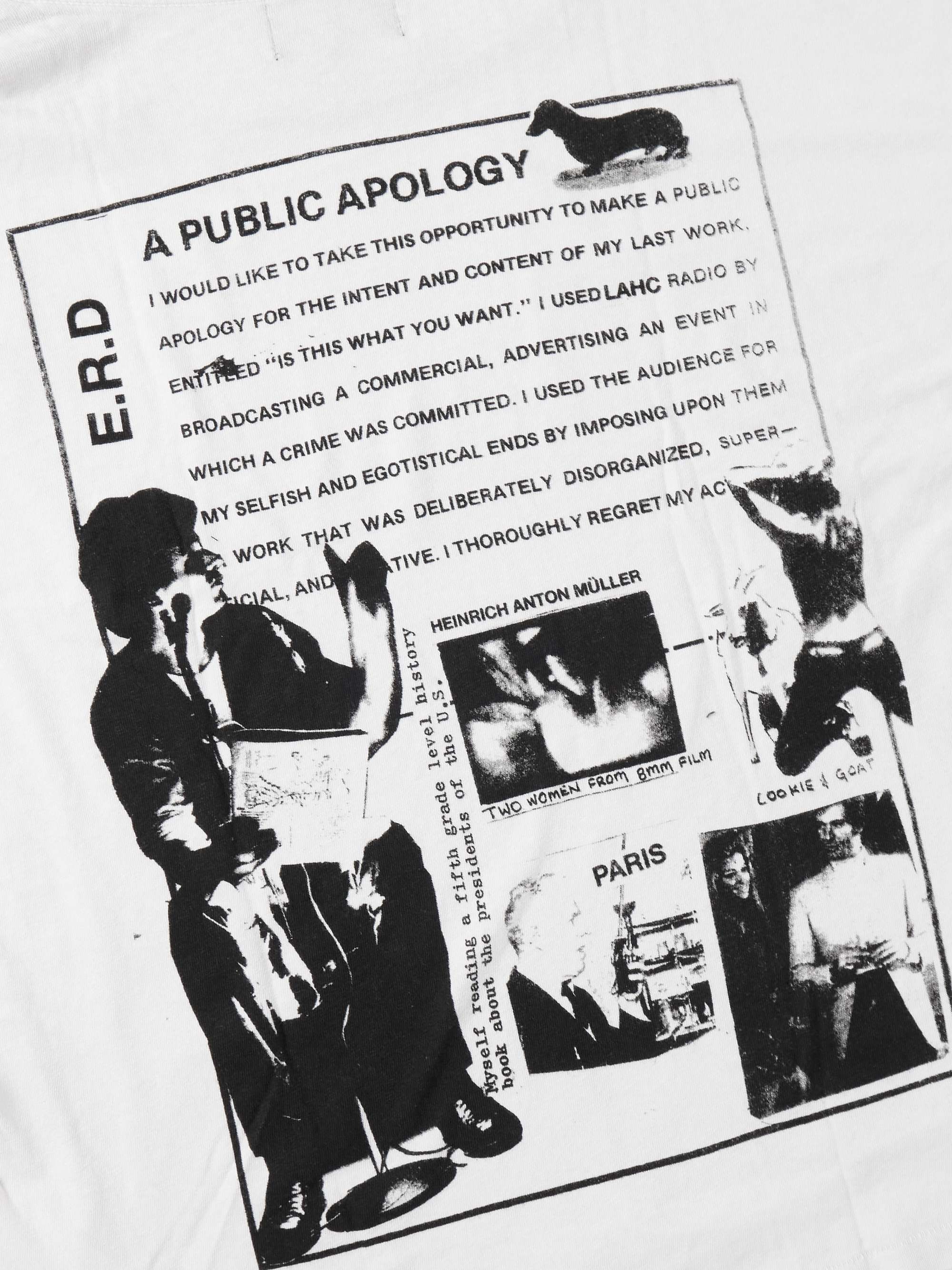 A Public Apology Cropped Printed Cotton-Jersey T-Shirt view