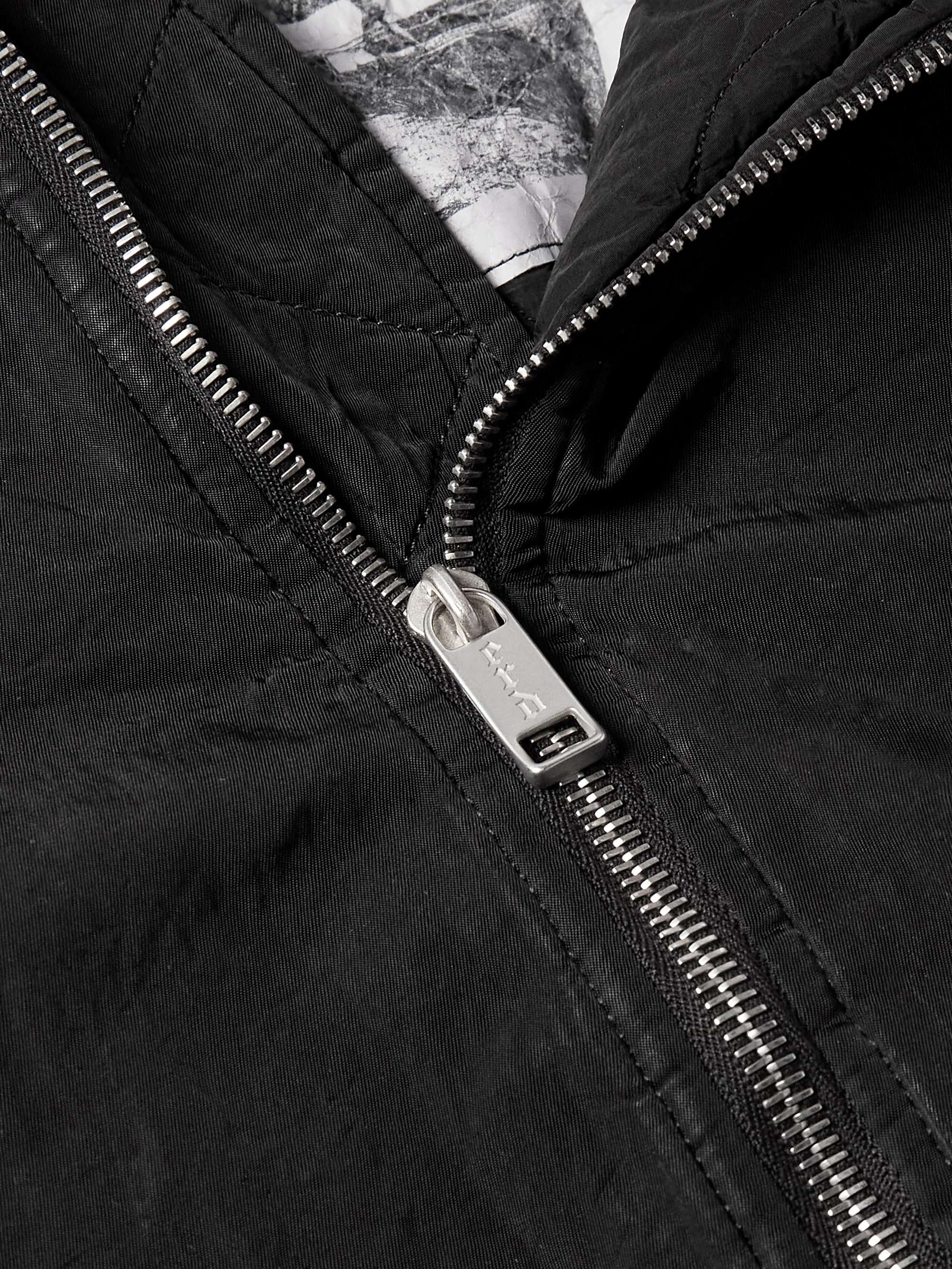 Padded Printed Crinkled-Shell Bomber Jacket view