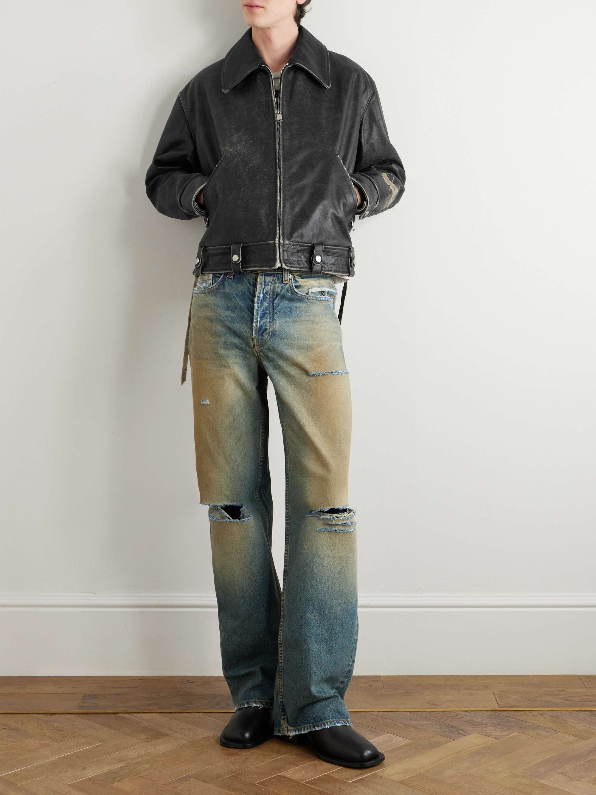 Pianist Distressed Leather Jacket view