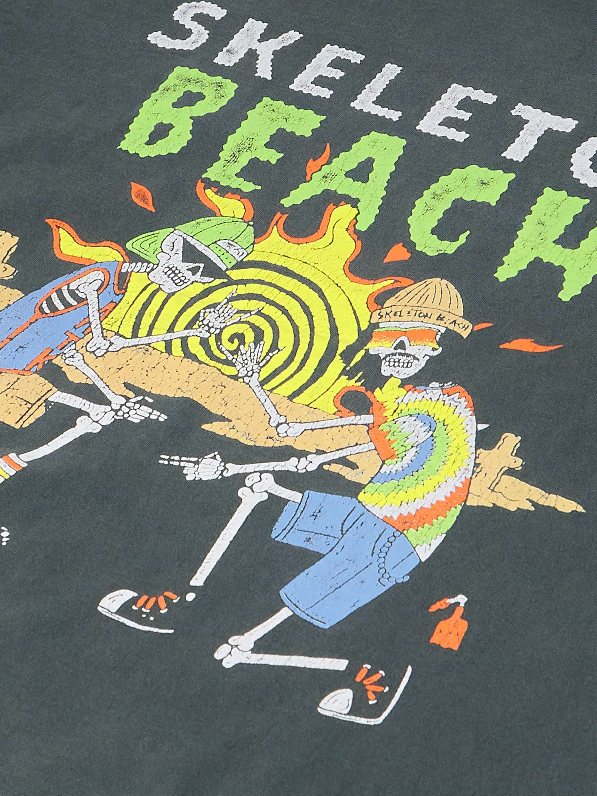 Skeleton Beach Glittered Printed Cotton-Jersey T-Shirt view