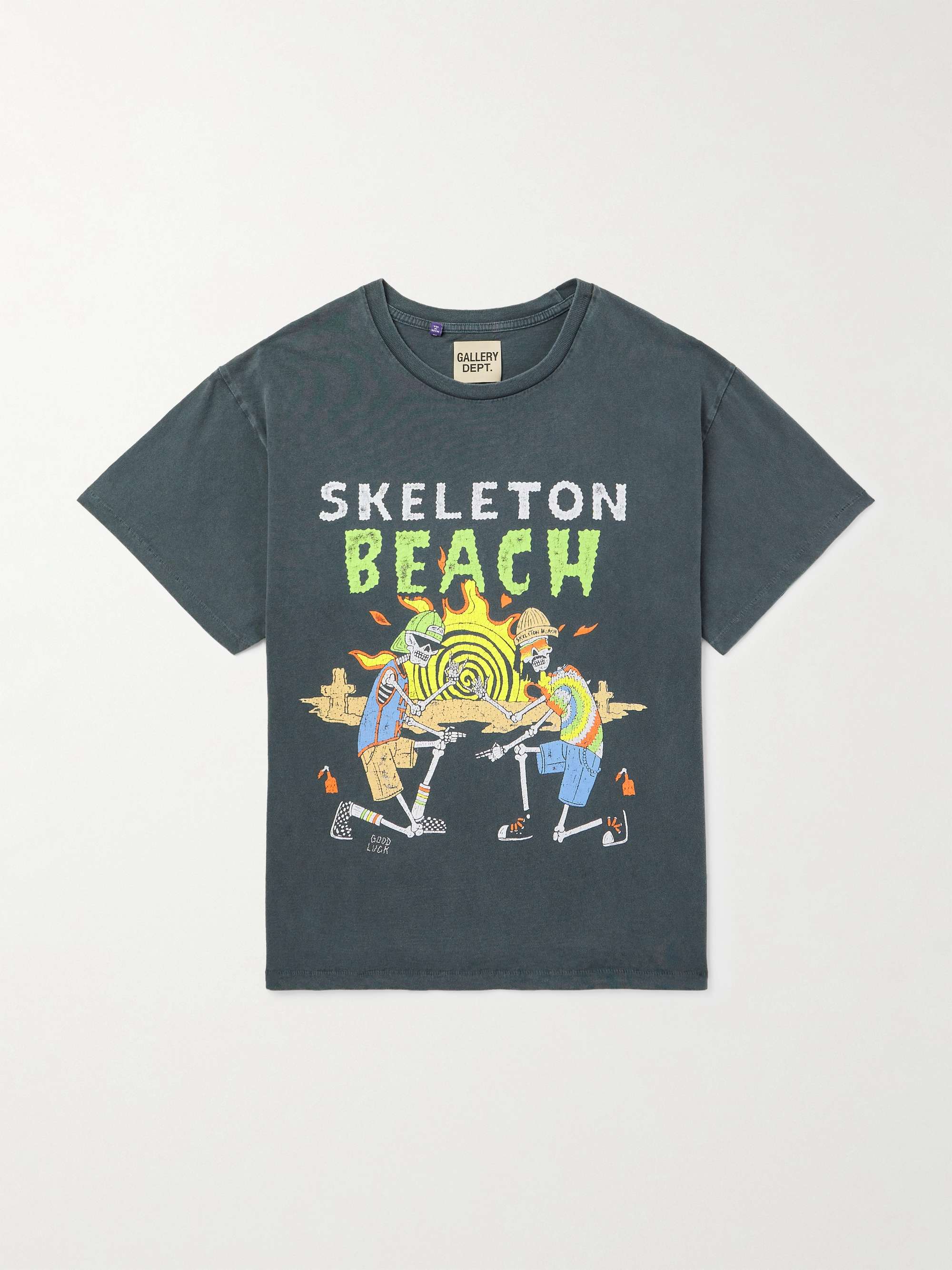 Skeleton Beach Glittered Printed Cotton-Jersey T-Shirt view
