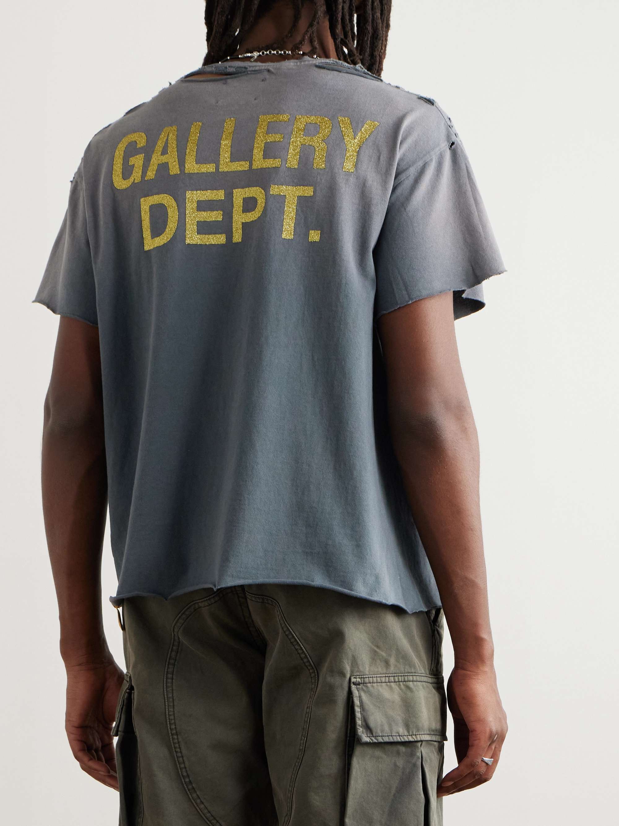 Grailed Distressed Glittered Printed Cotton-Jersey T-Shirt view