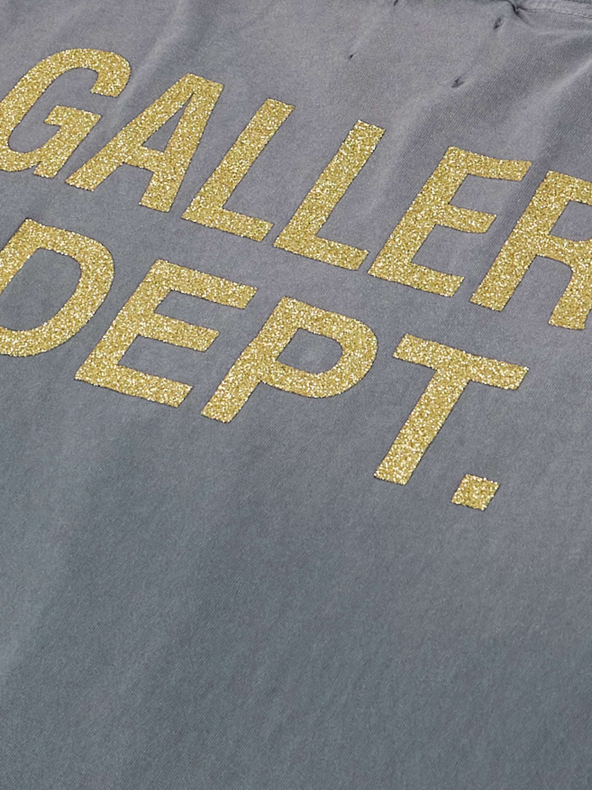 Grailed Distressed Glittered Printed Cotton-Jersey T-Shirt view