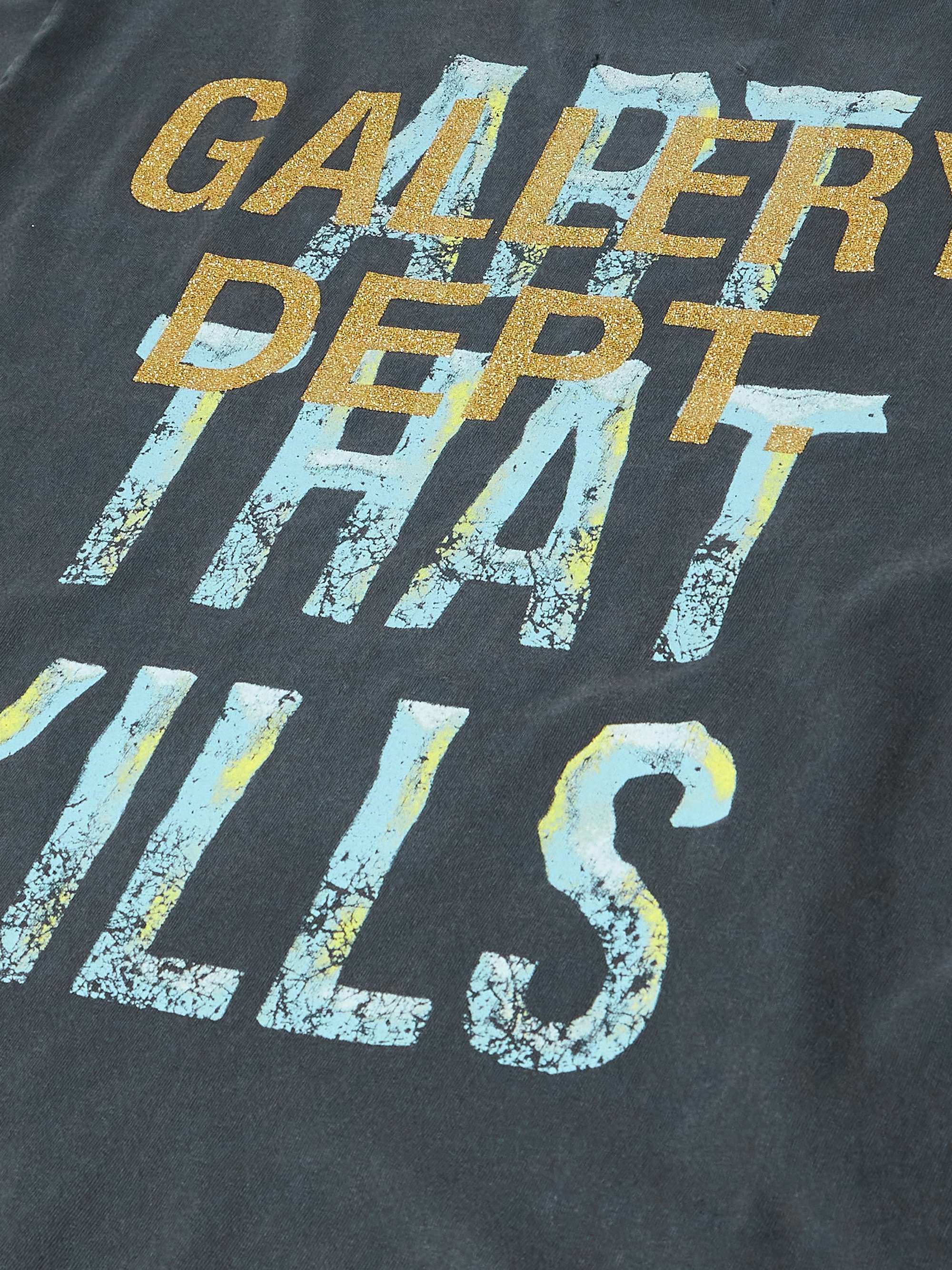Printed Glittered Cotton-Jersey T-Shirt view