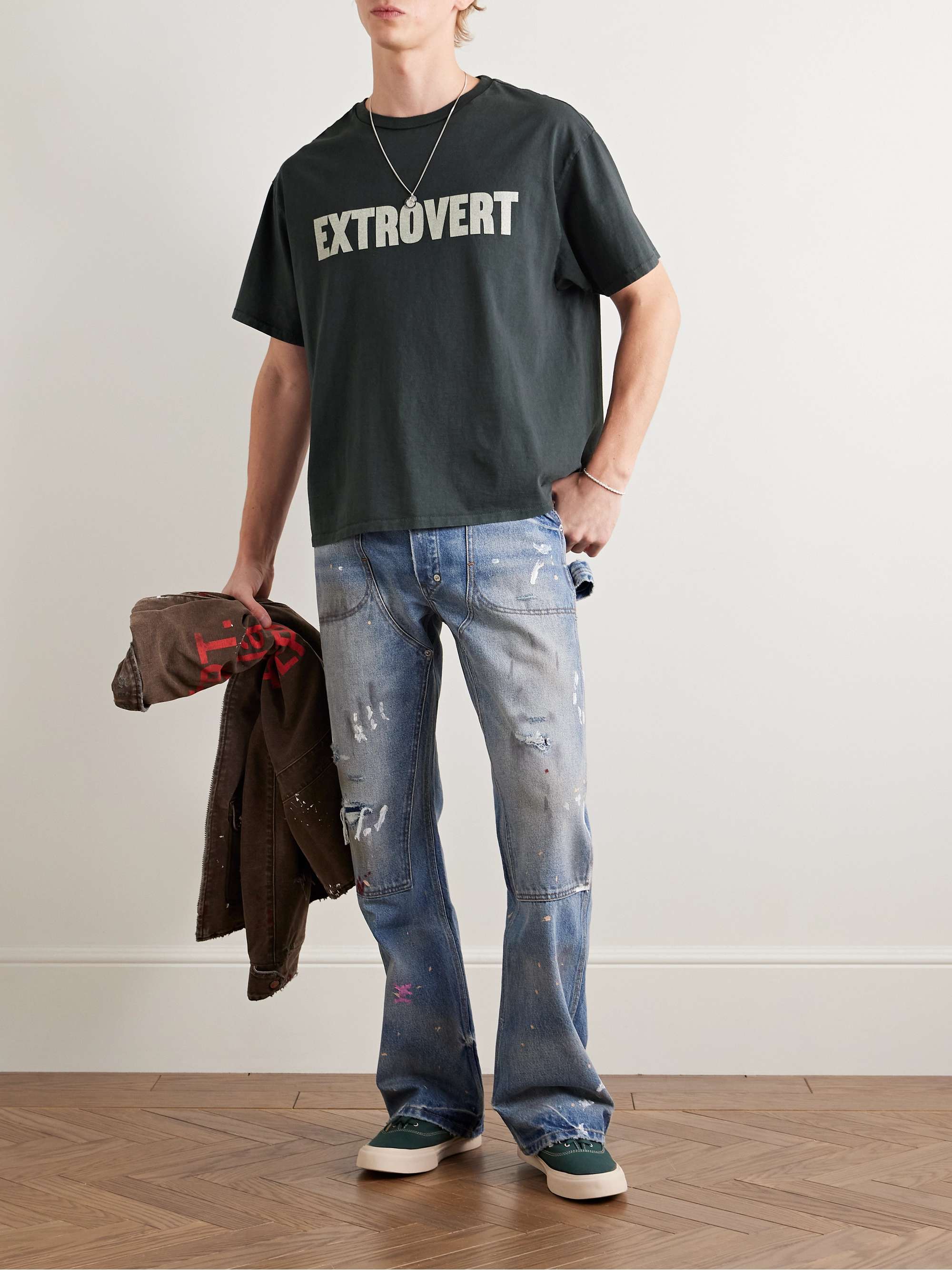IntroExtro Reversible Printed Cotton-Jersey T-Shirt view