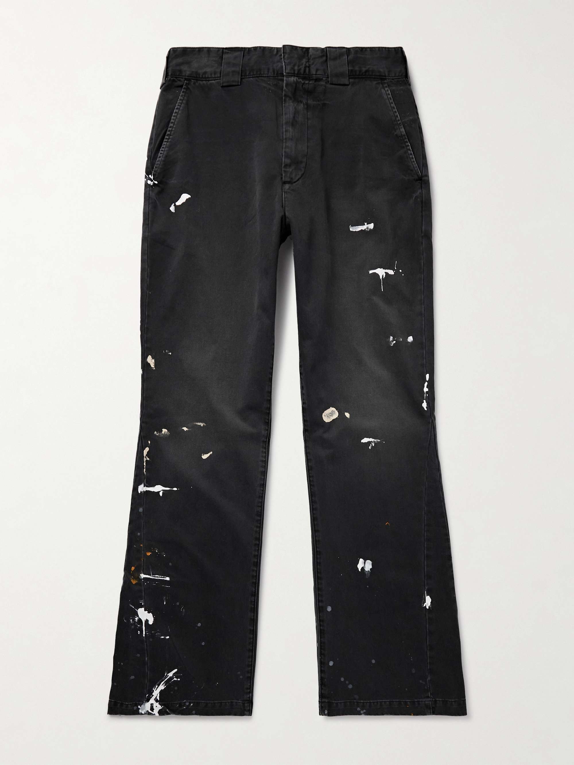 Slim-Fit Flared Paint-Splattered Jeans view