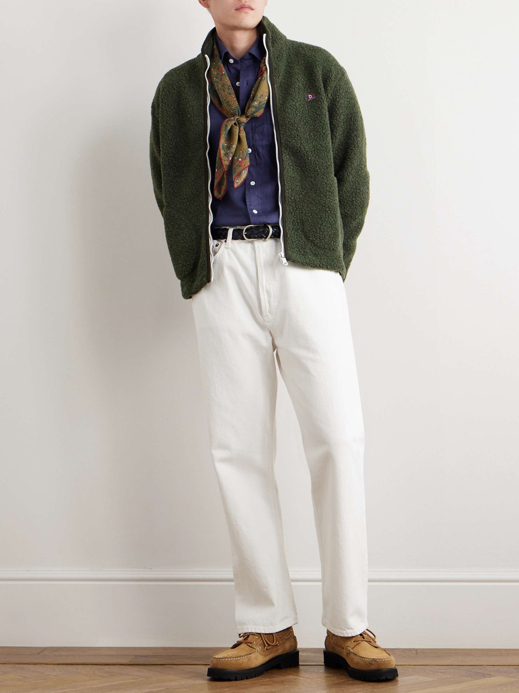 Logo-Embroidered Wool-Blend Bouclé Jacket view