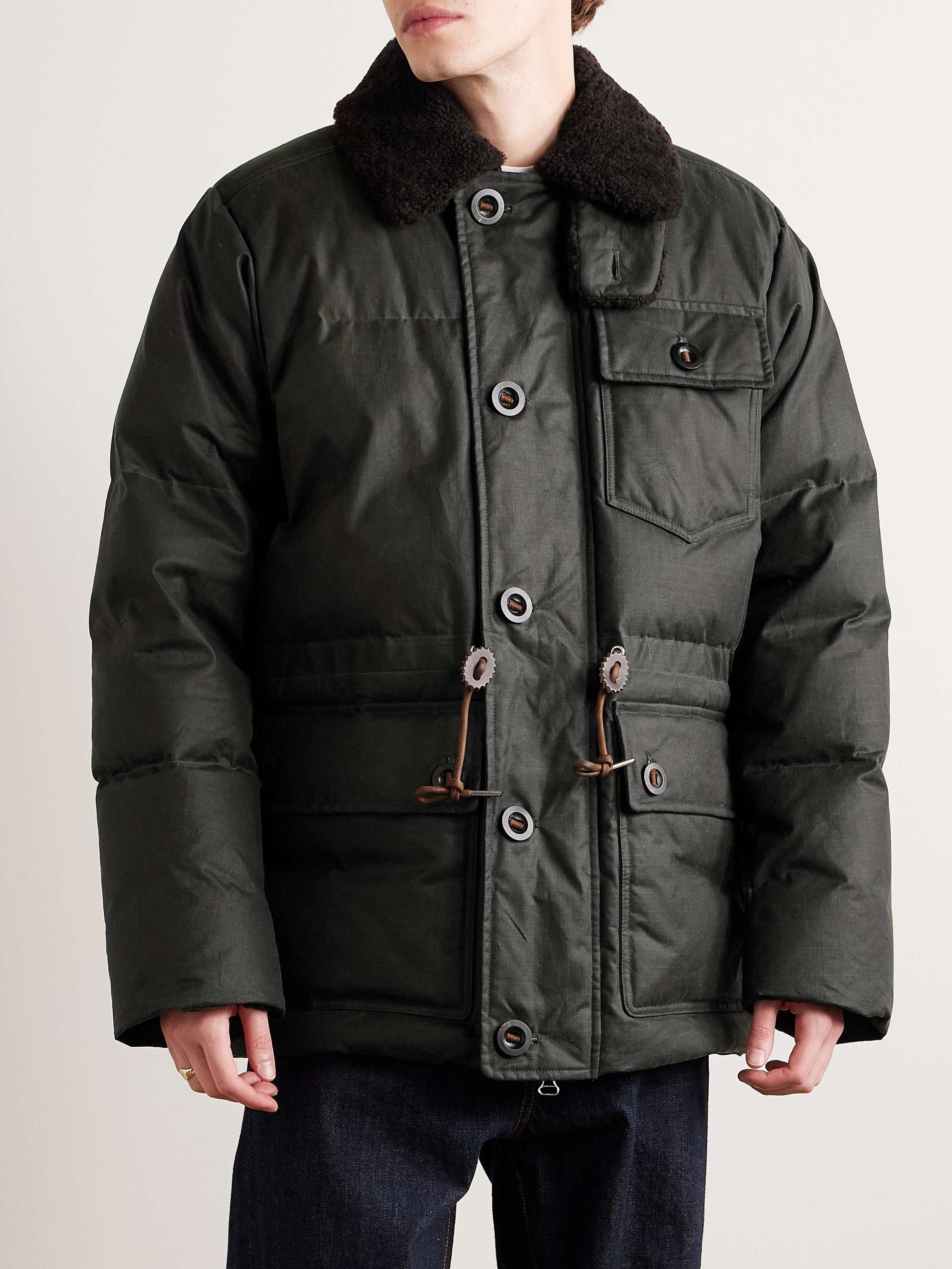 Expedition Shearling-Trimmed Waxed Cotton-Ripstop Down Parka view