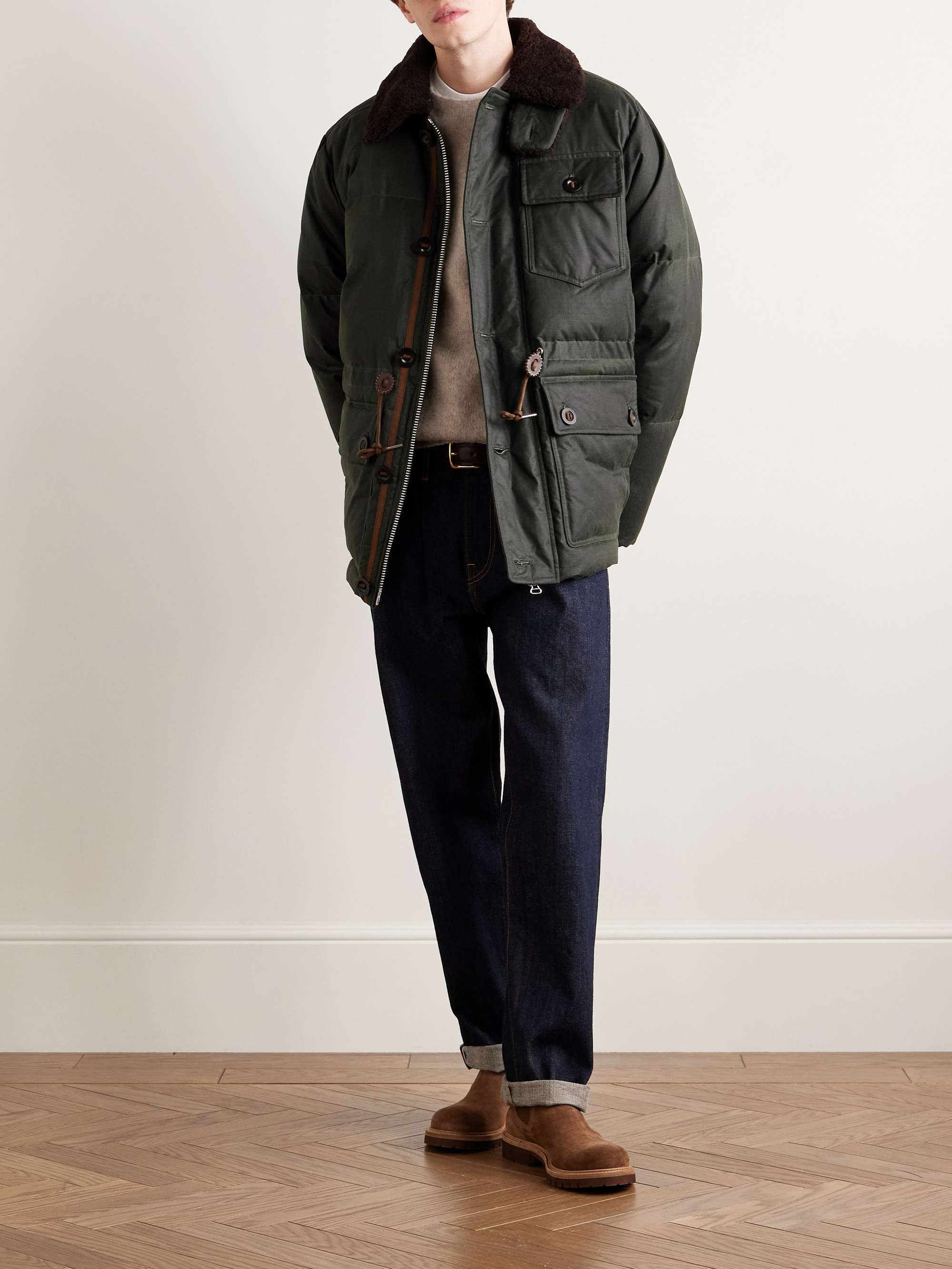 Expedition Shearling-Trimmed Waxed Cotton-Ripstop Down Parka view