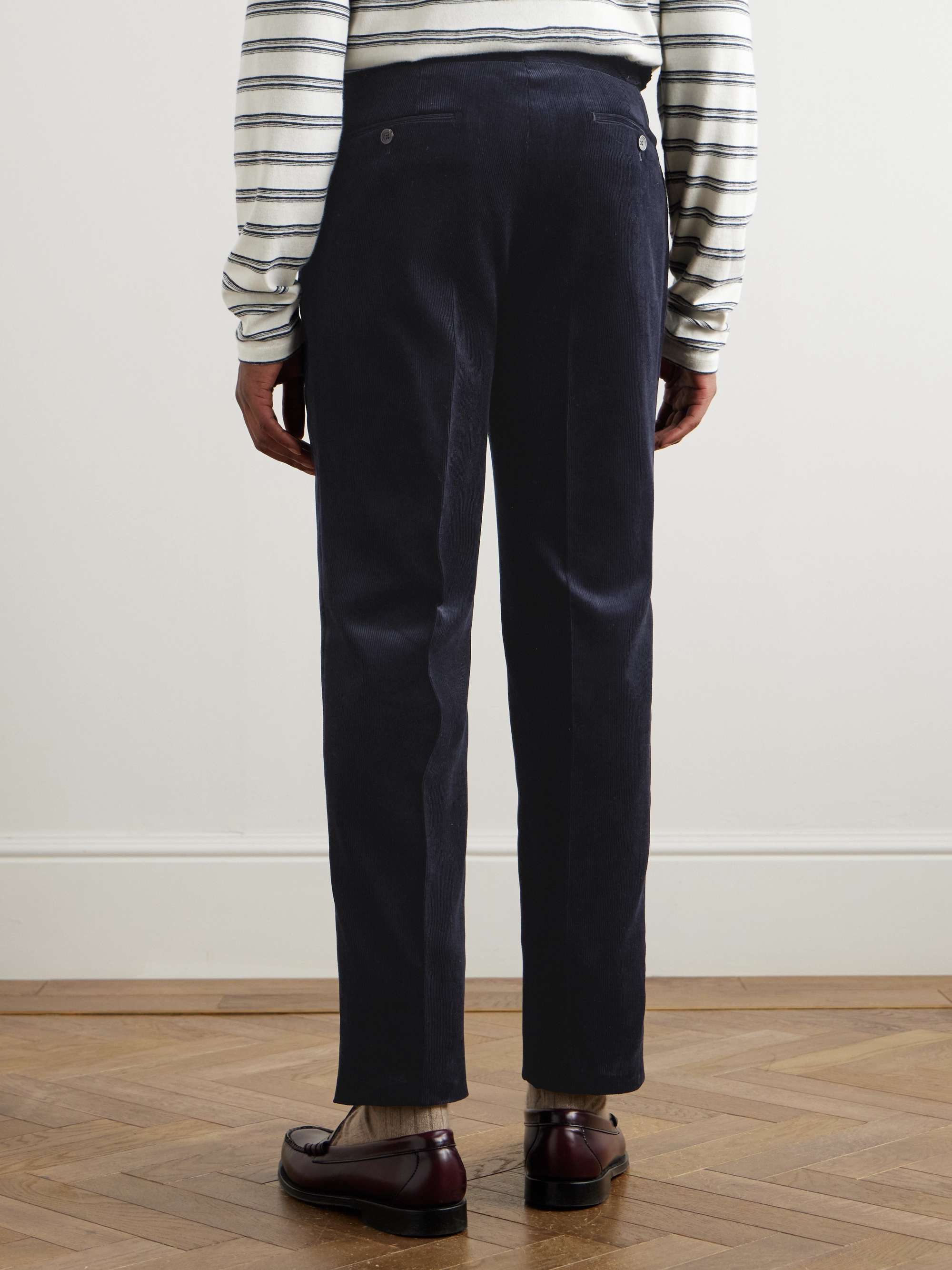 Straight-Leg Cotton-Corduroy Suit Trousers view