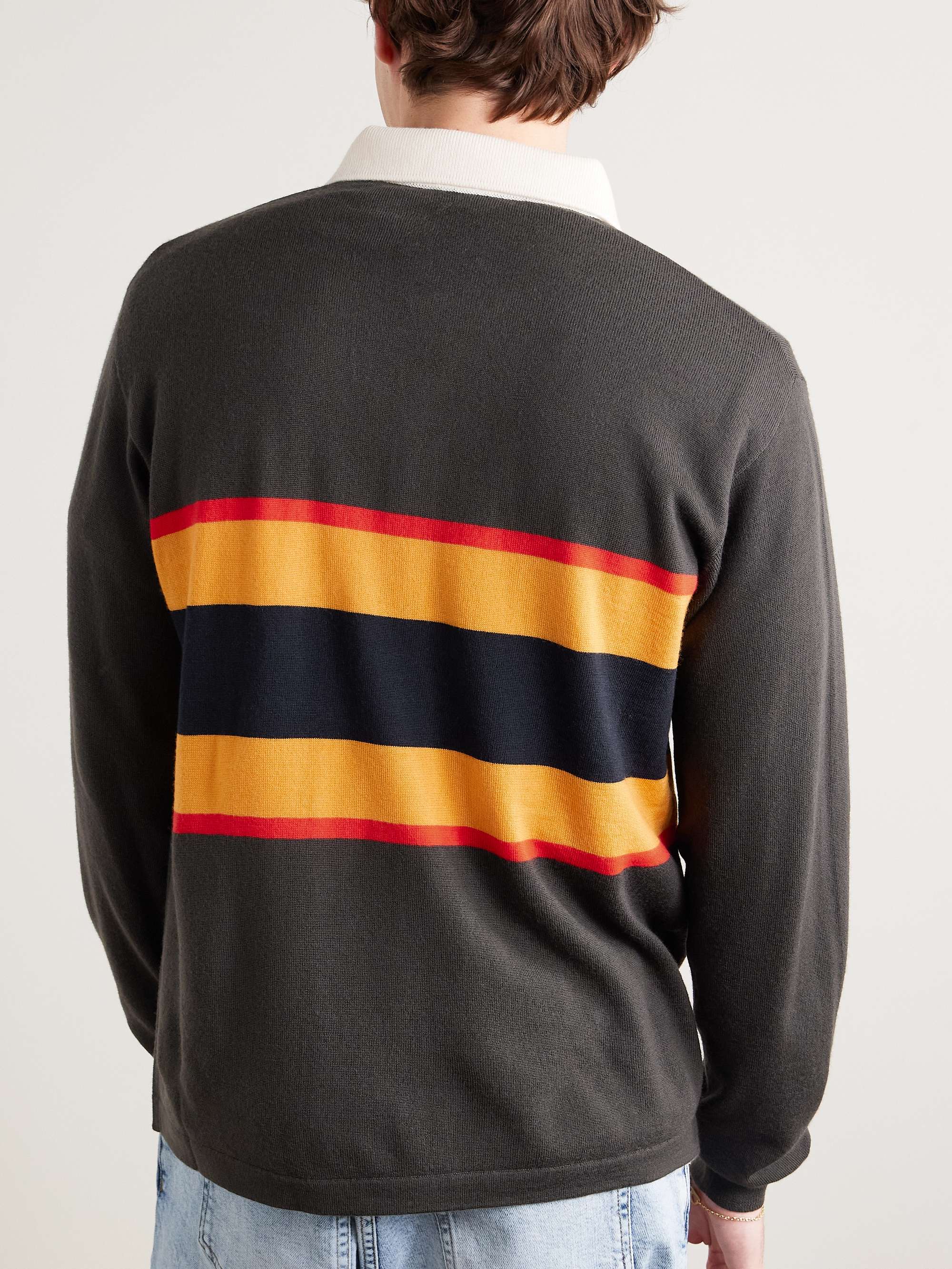 Striped Merino Wool Polo Shirt view
