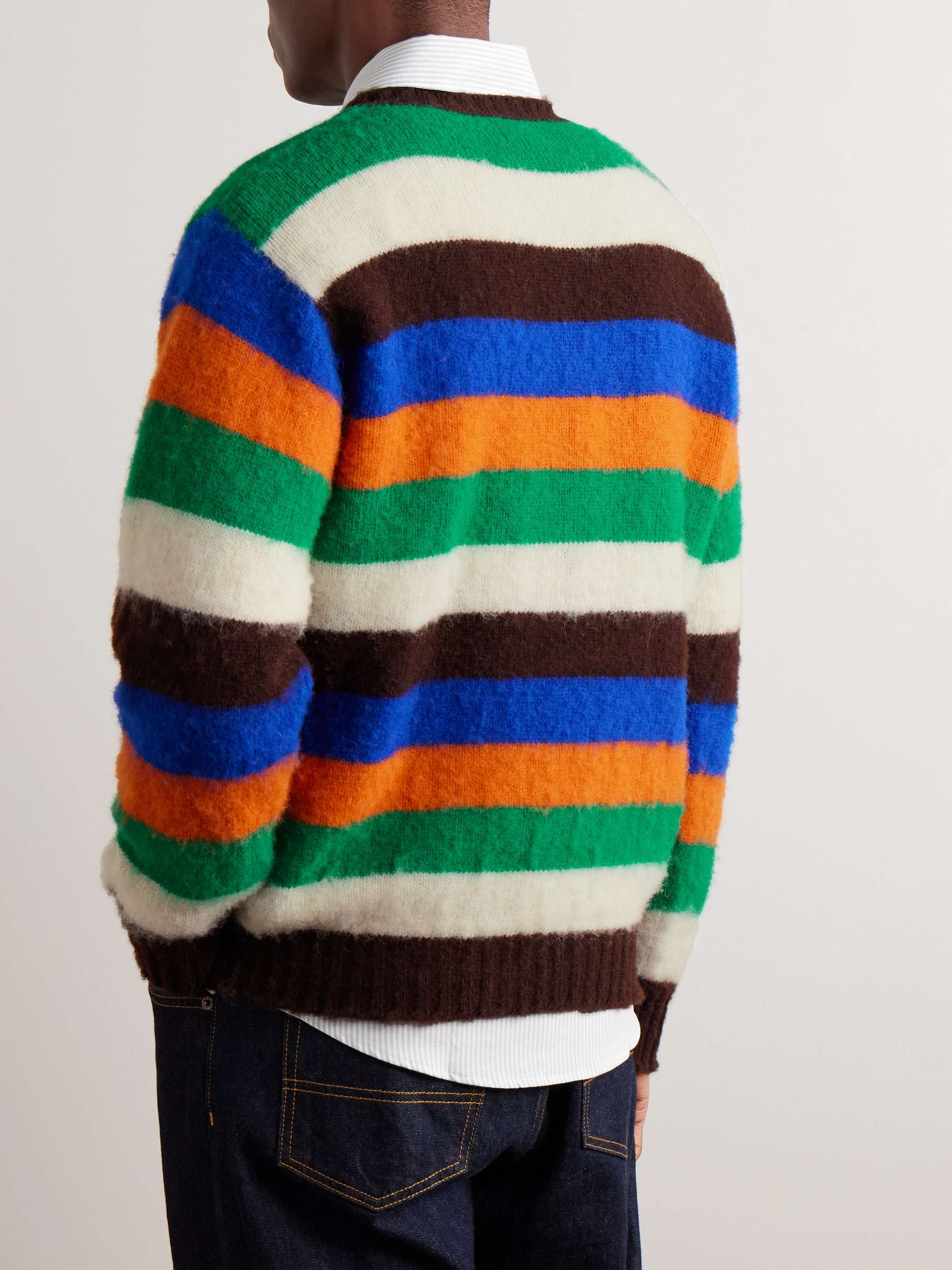 Striped Brushed-Wool Sweater view