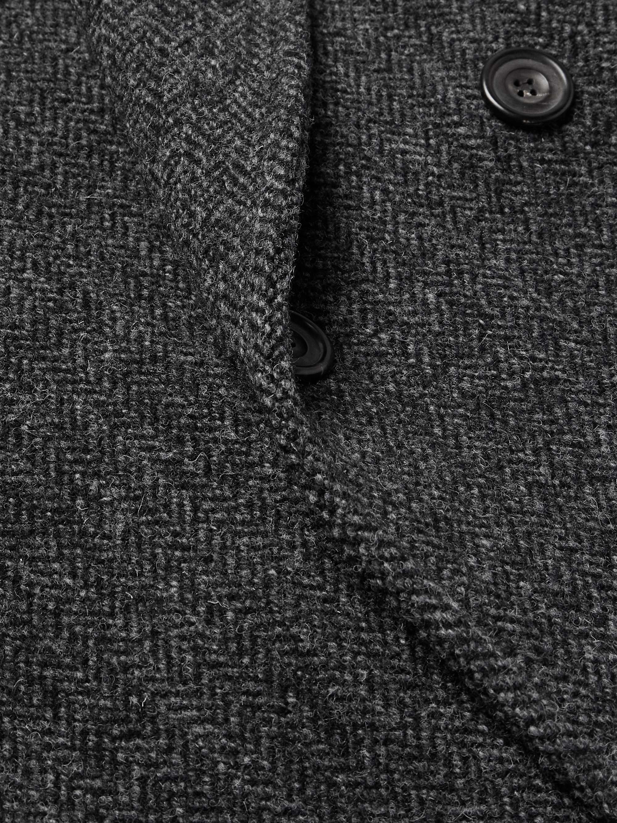Double-Breasted Herringbone Wool Coat view