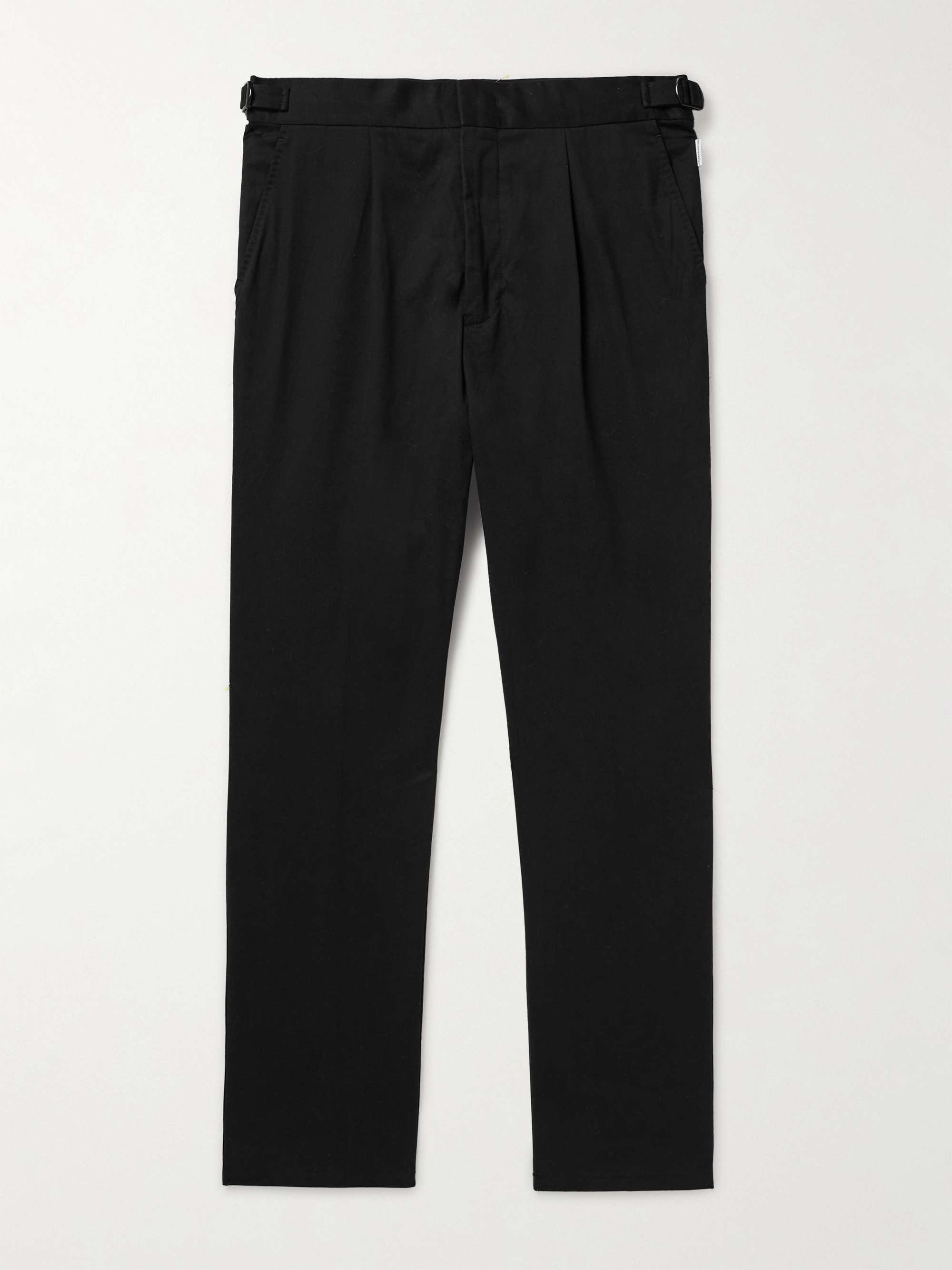 Carsyn Tapered Pleated Cotton-Blend Trousers view