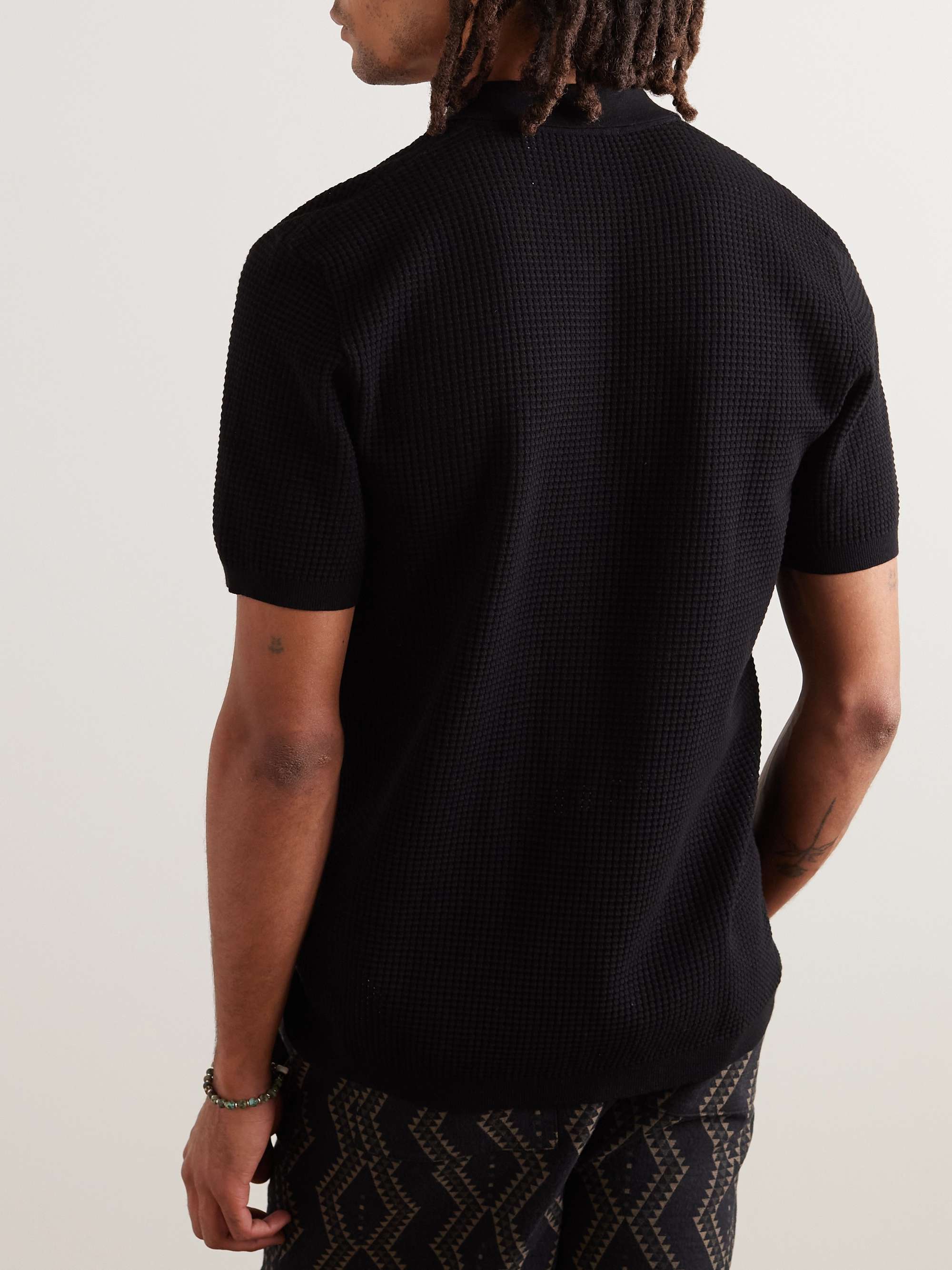 Roddy Waffle-Knit Polo Shirt view