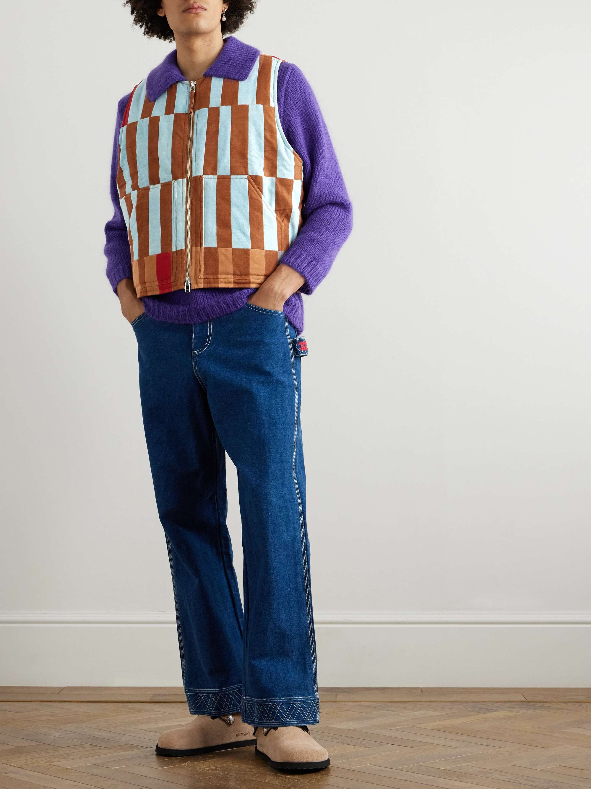 Saturn Checked Organic Cotton Gilet view