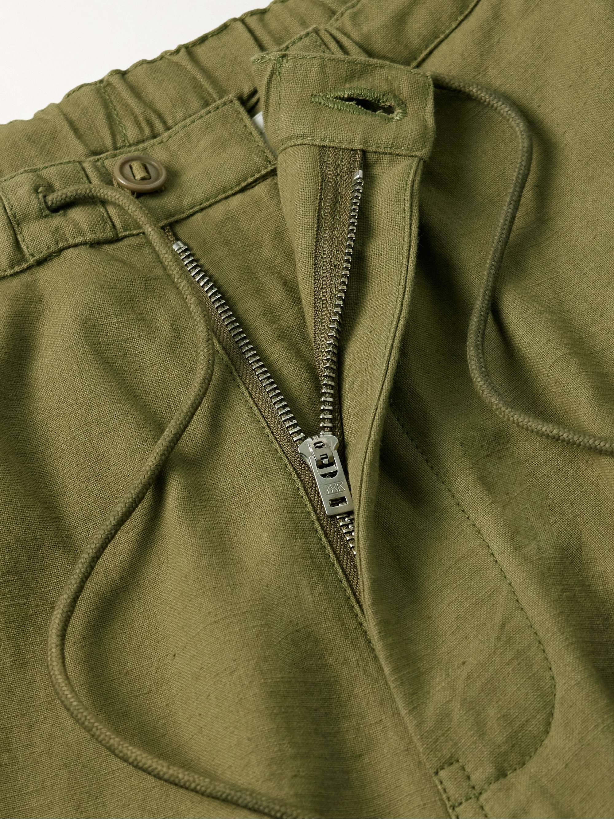 Peace Wide-Leg Slub Organic Cotton Drawstring Cargo Trousers view