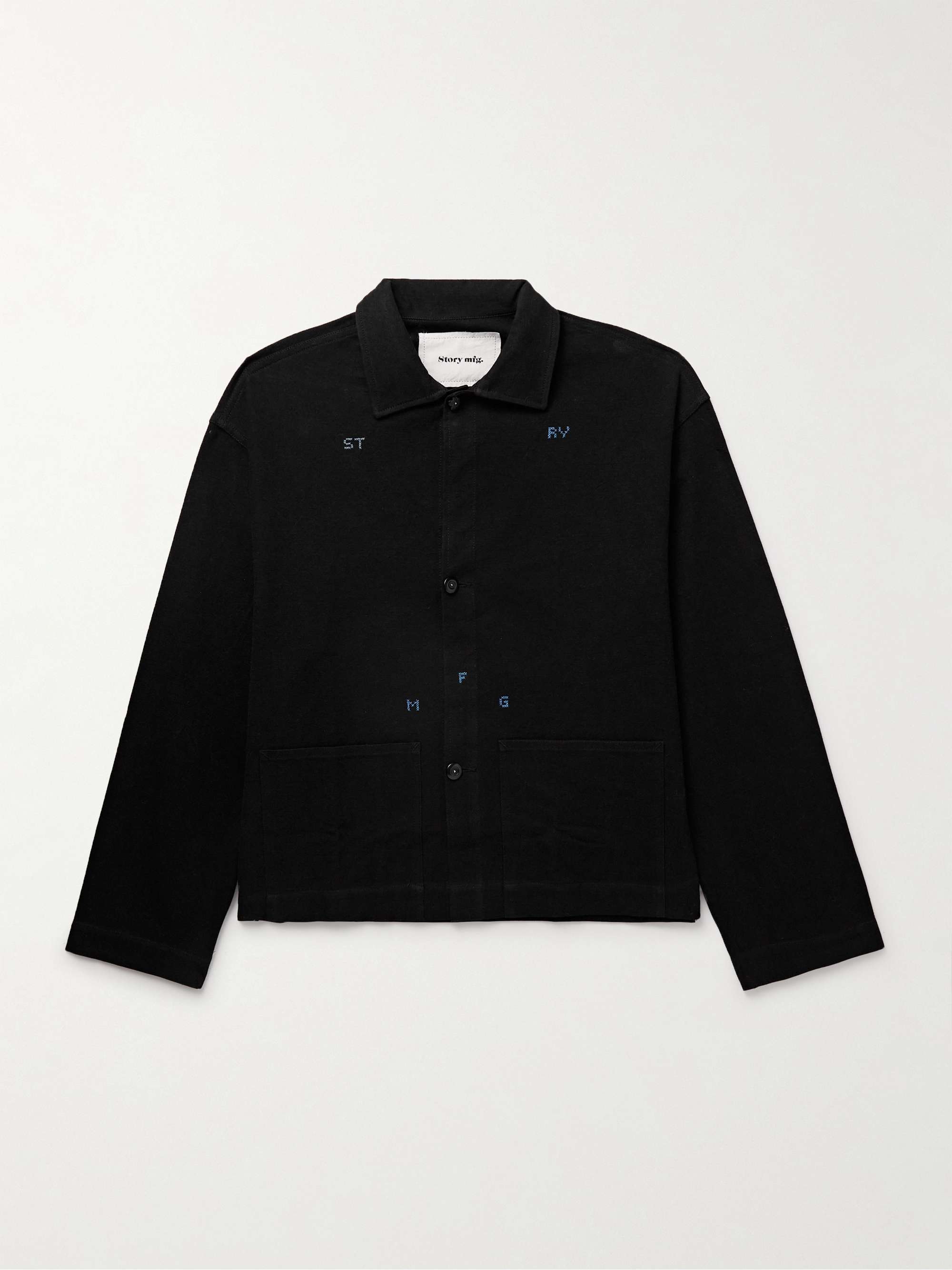 Short on Time Logo-Embroidered Organic Cotton Jacket view
