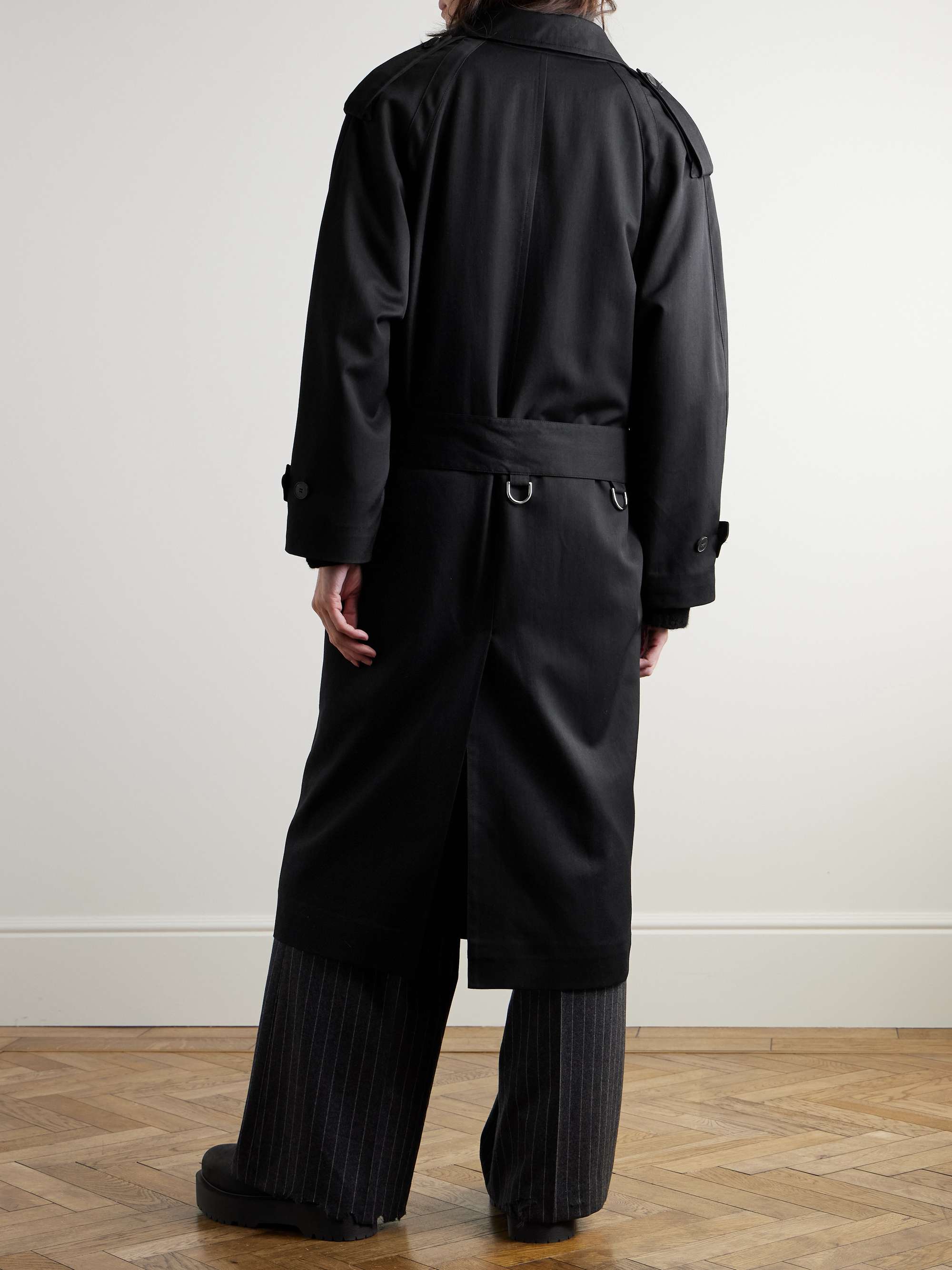 Belted Wool-Blend Twill Trench Coat view