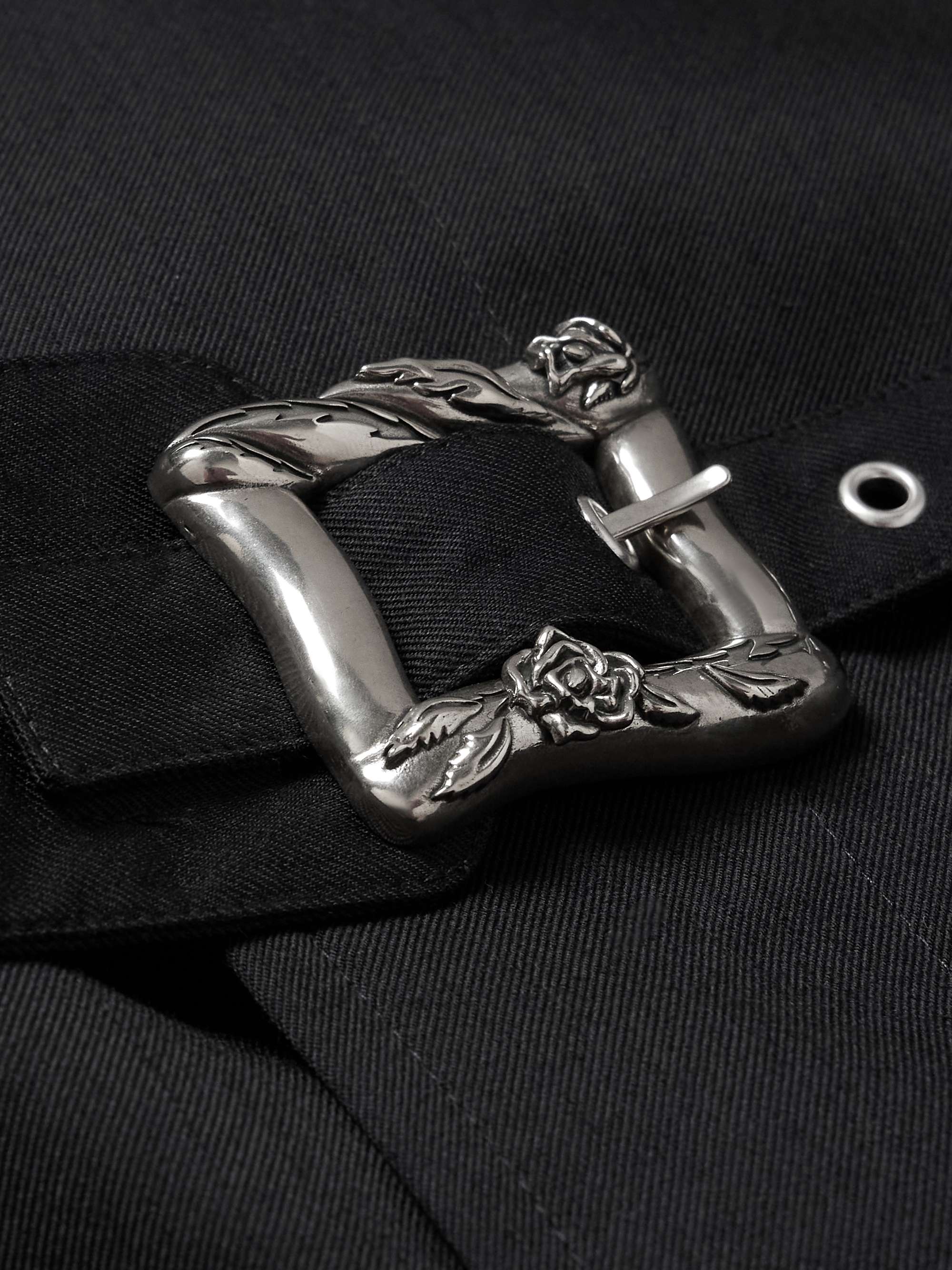 Belted Wool-Blend Twill Trench Coat view