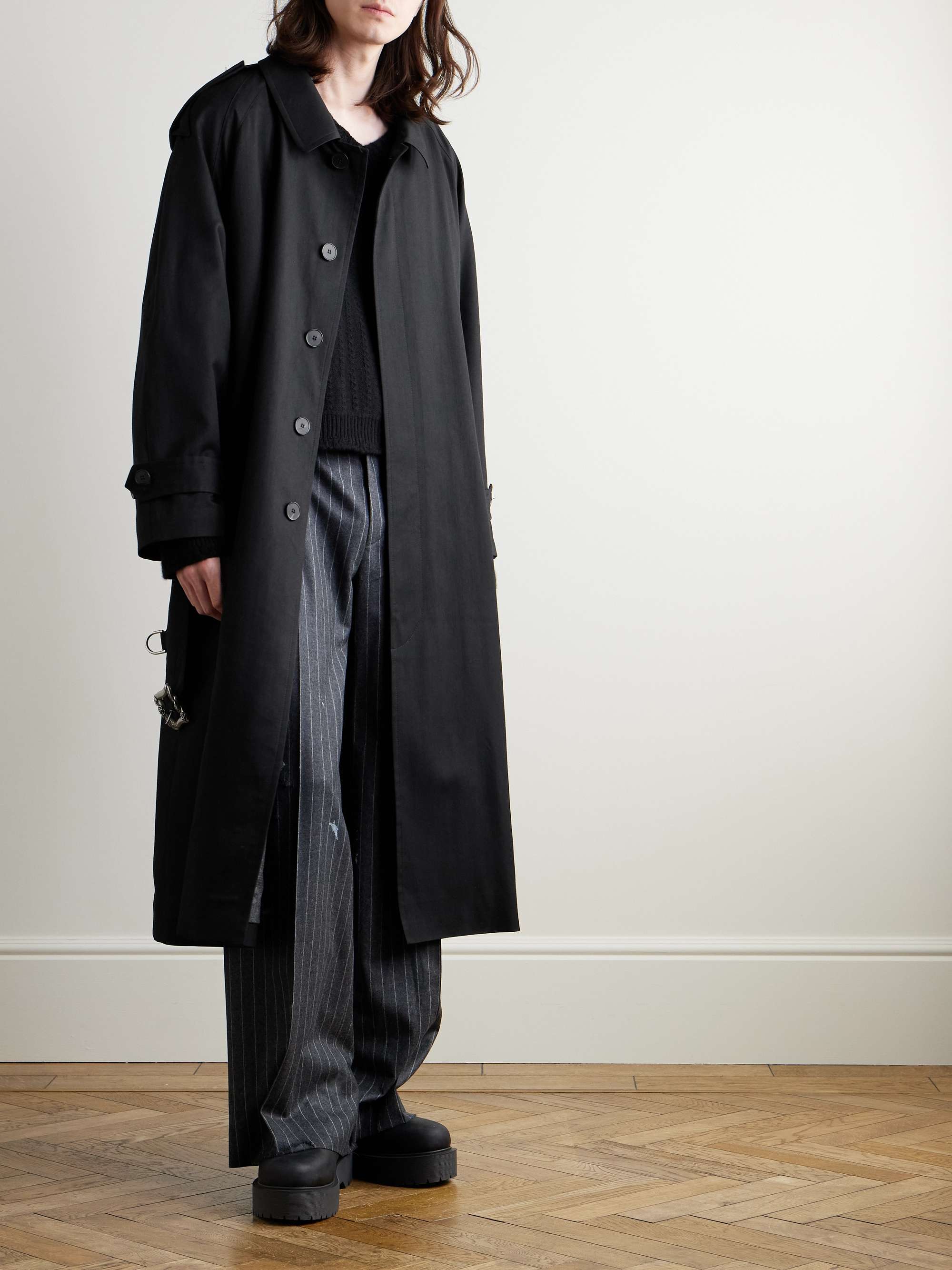 Belted Wool-Blend Twill Trench Coat view