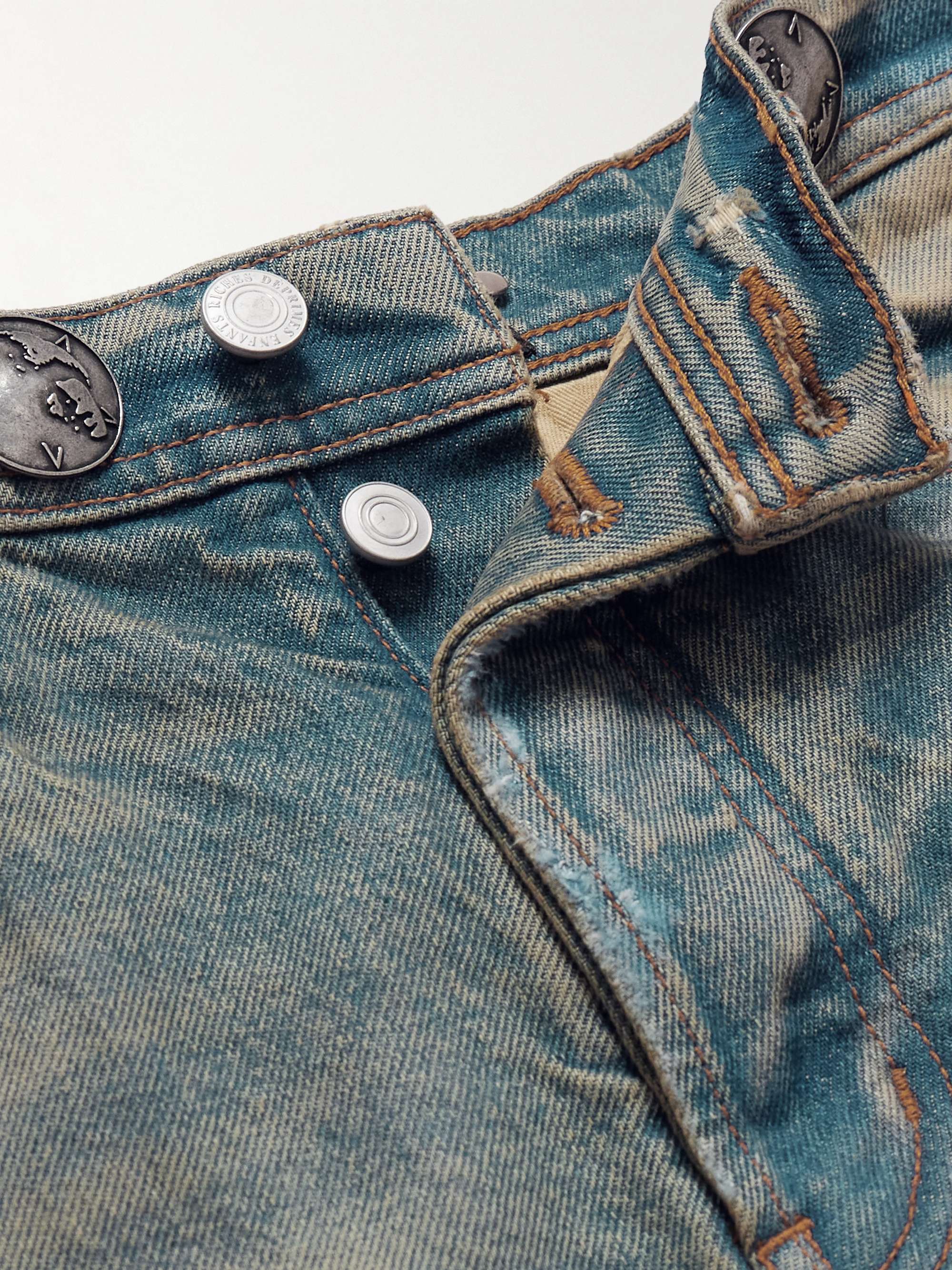Straight-Leg Embellished Distressed Jeans view