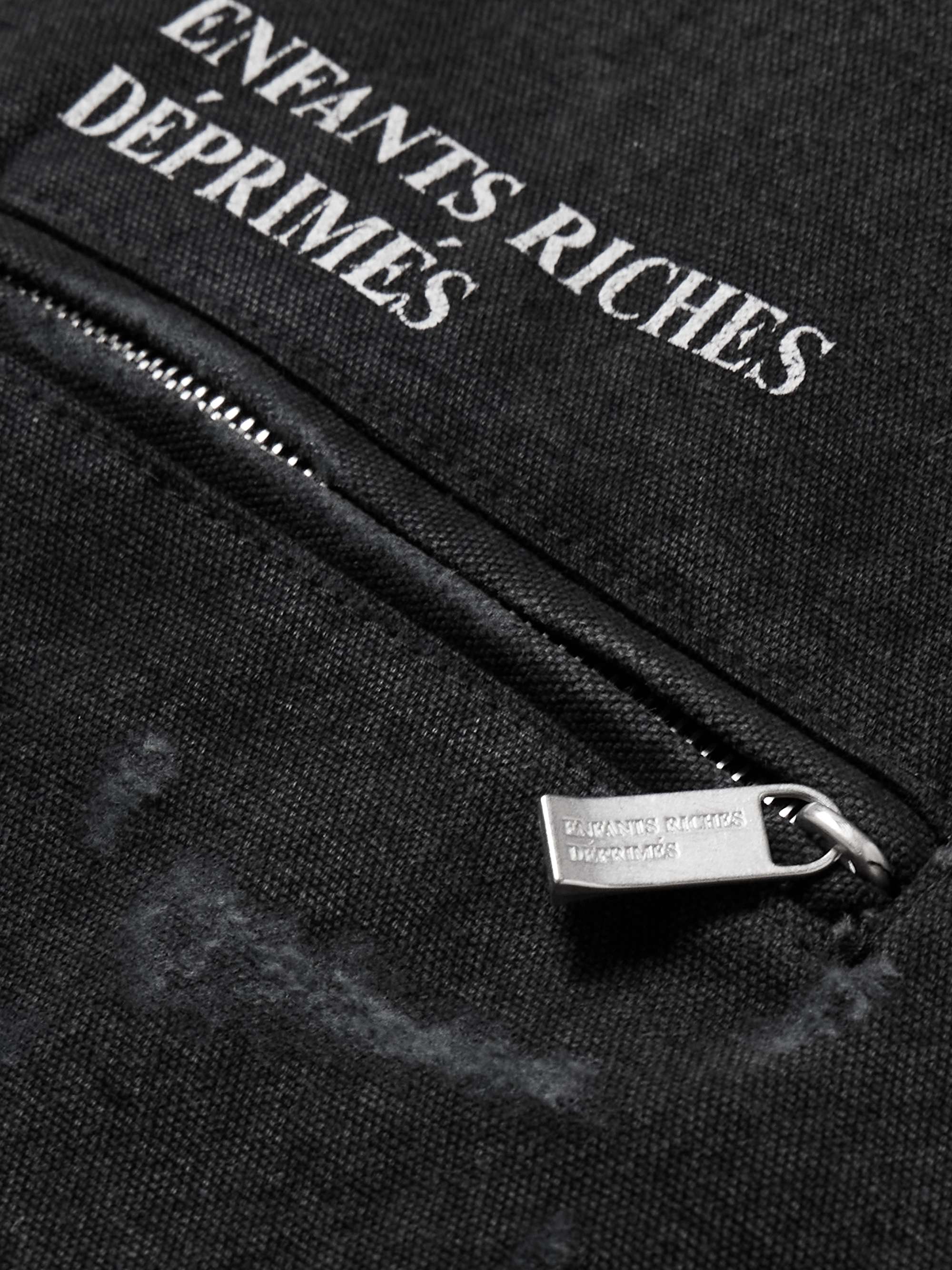 Logo-Print Distressed Cotton-Canvas Chore Jacket view