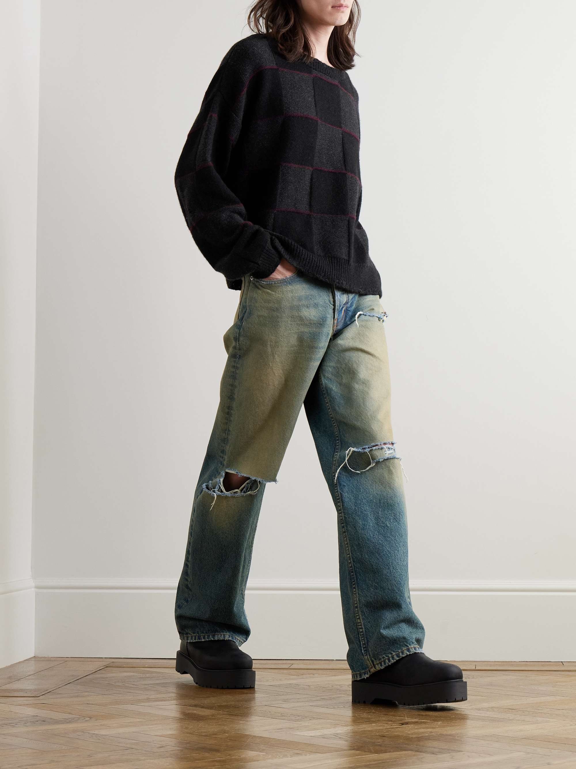 Checked Cashmere-Jacquard Sweater view