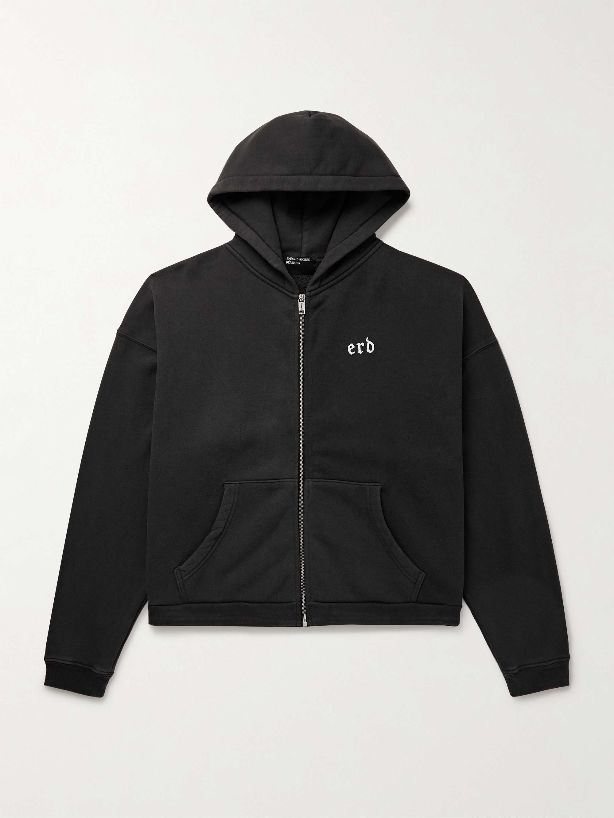 Printed Cotton-Jersey Zip-Up Hoodie view