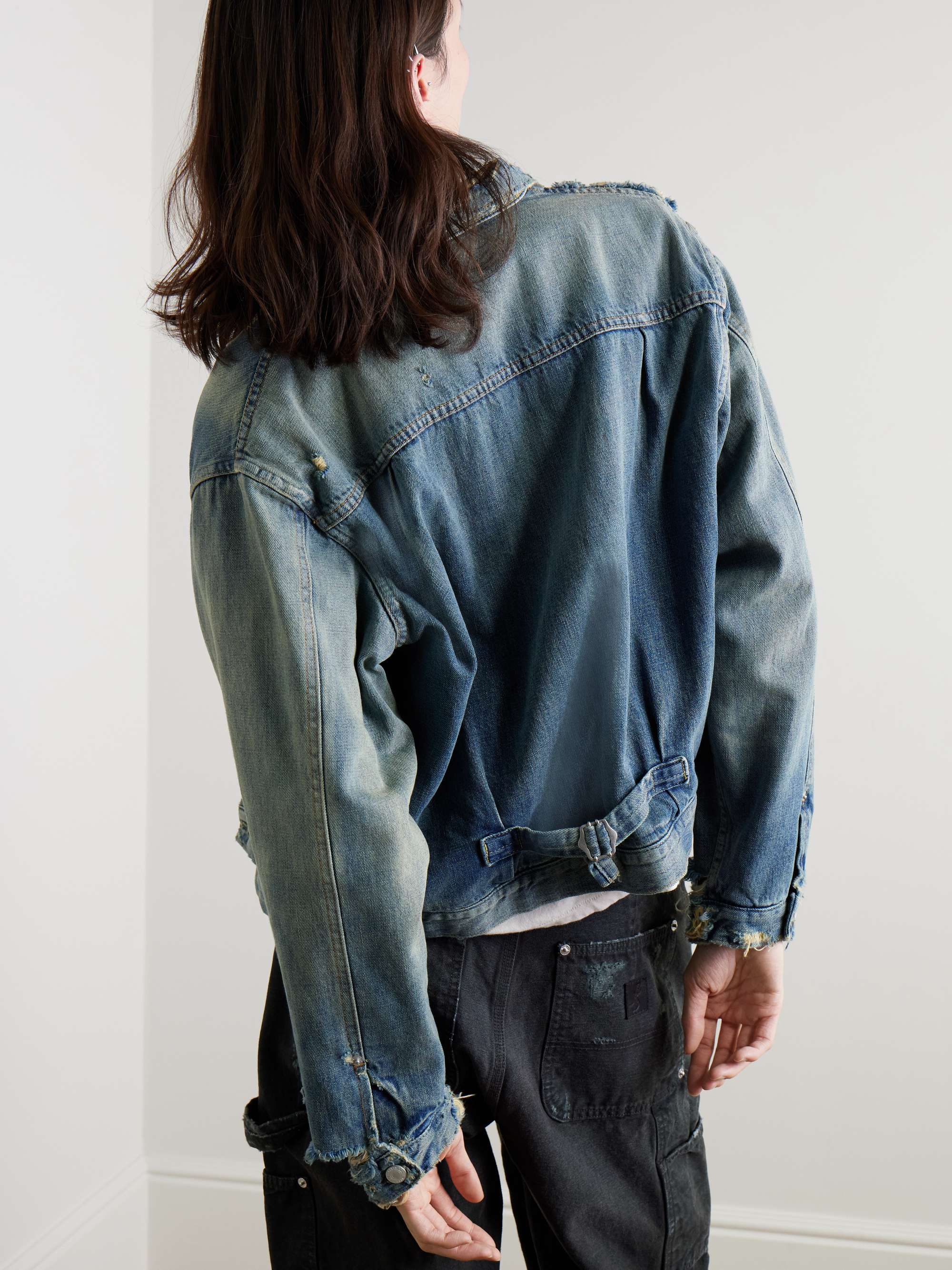 Distressed Panelled Denim Jacket view