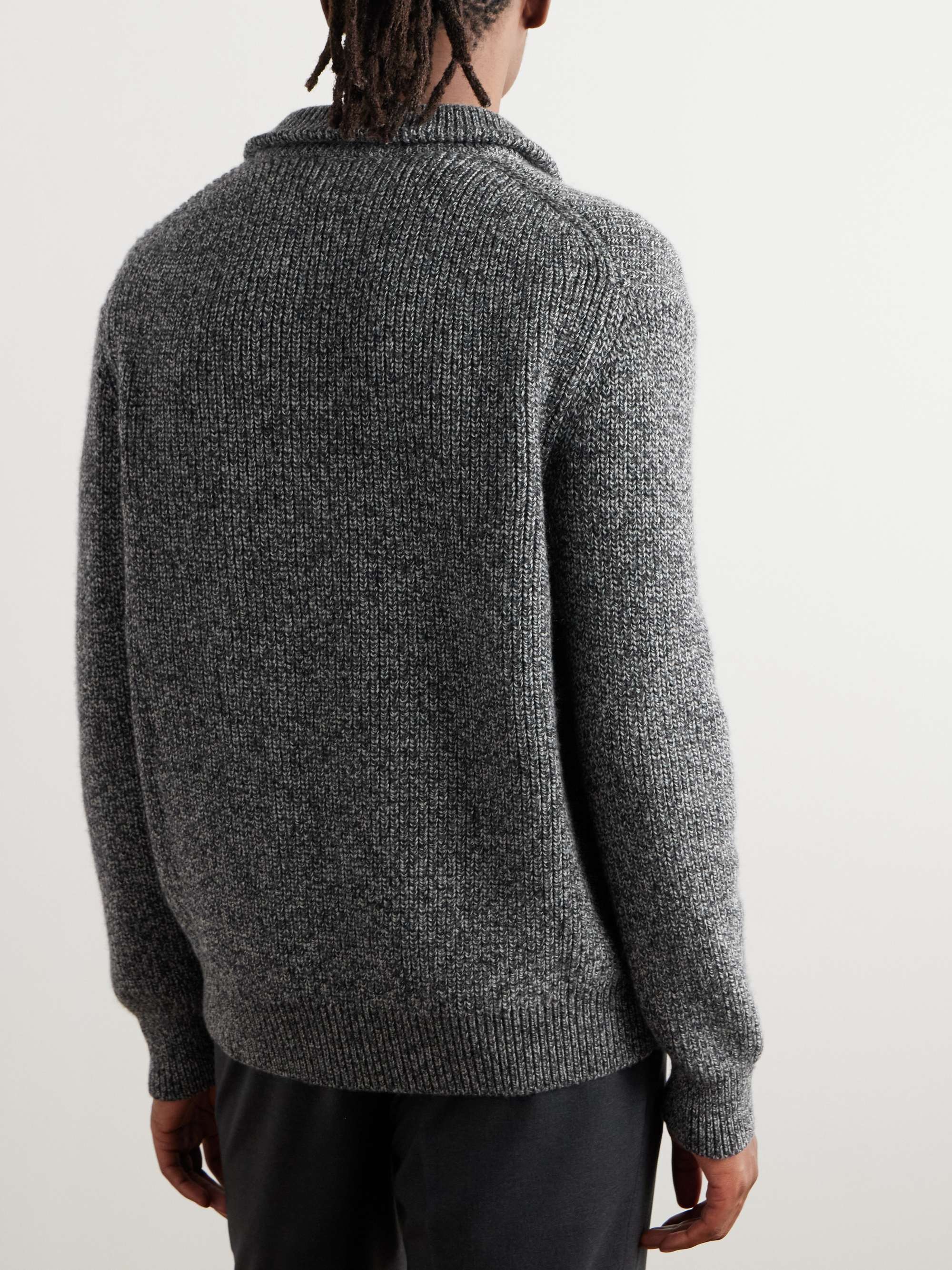 Half-Zip Ribbed Wool Sweater view