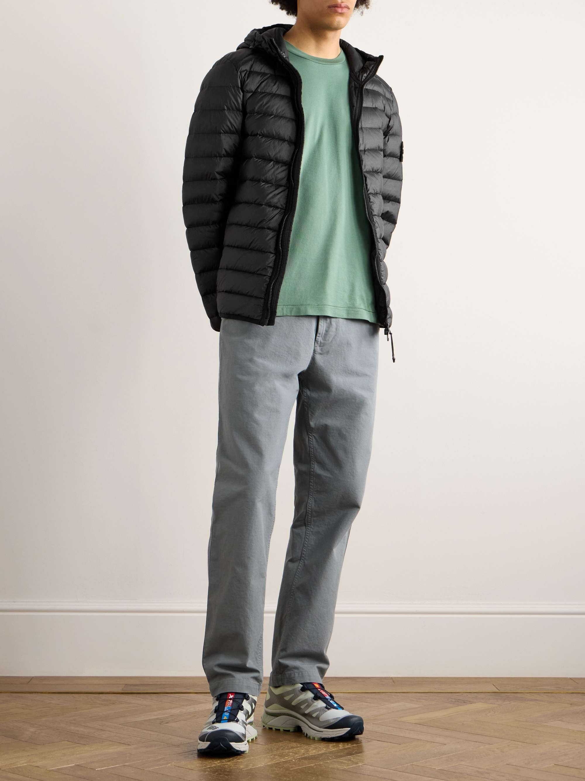 Logo-Appliquéd Quilted Shell Hooded Down Jacket view