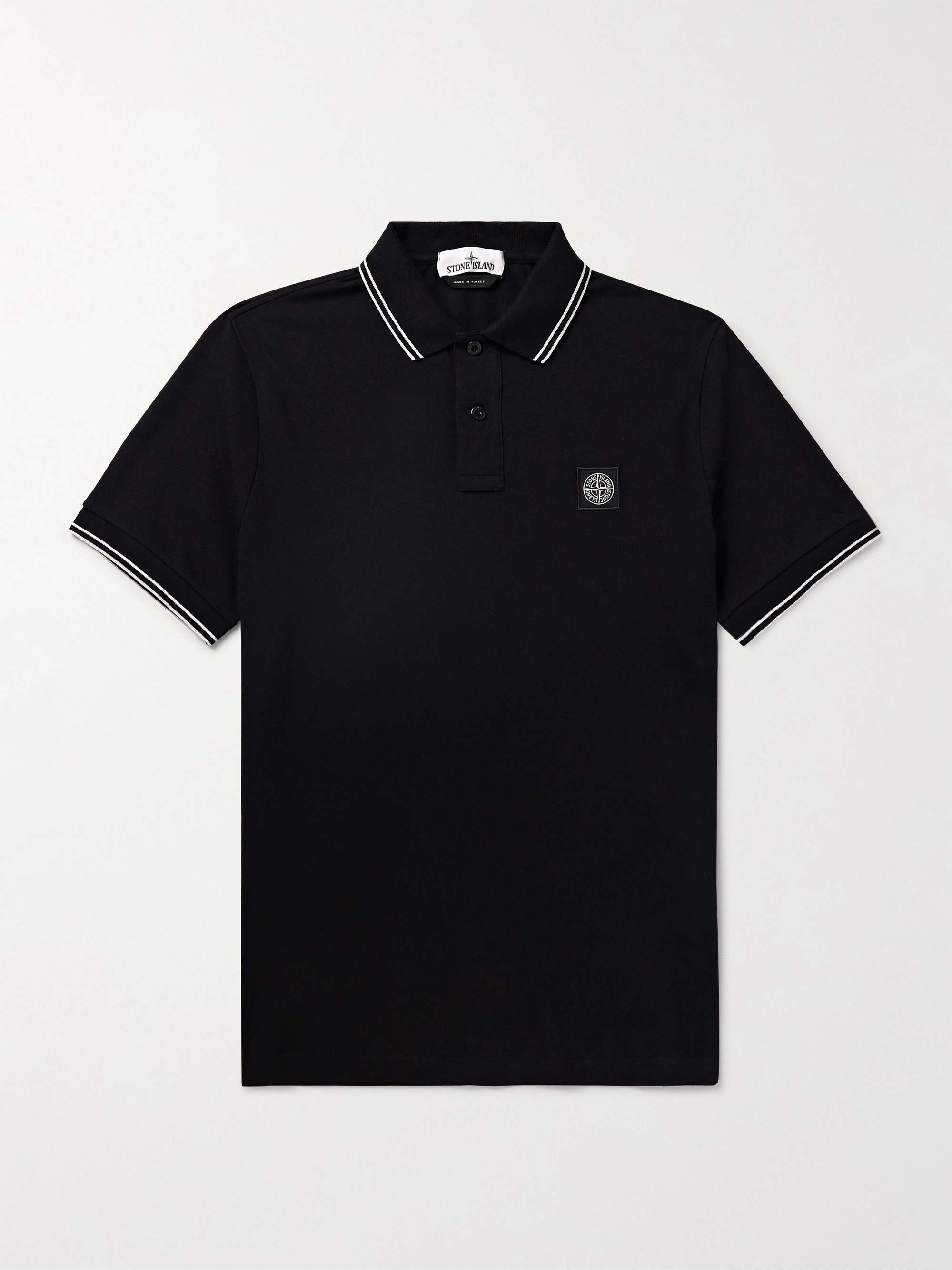 Logo-Appliquéd Stretch-Cotton Piqué Polo Shirt view