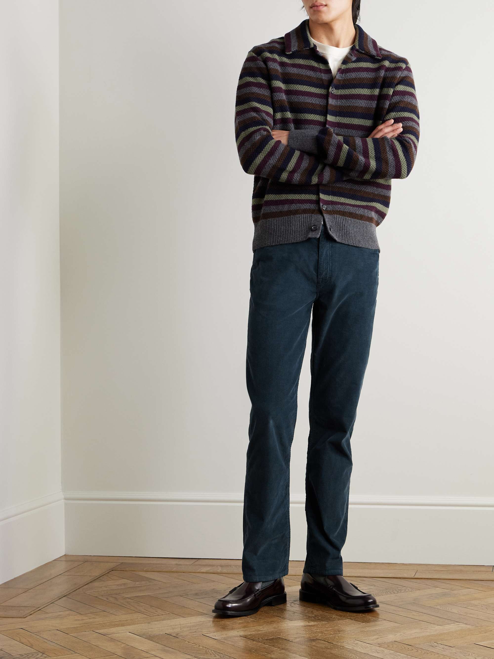 Samuel Straight-Leg Cotton-Blend Corduroy Trousers view