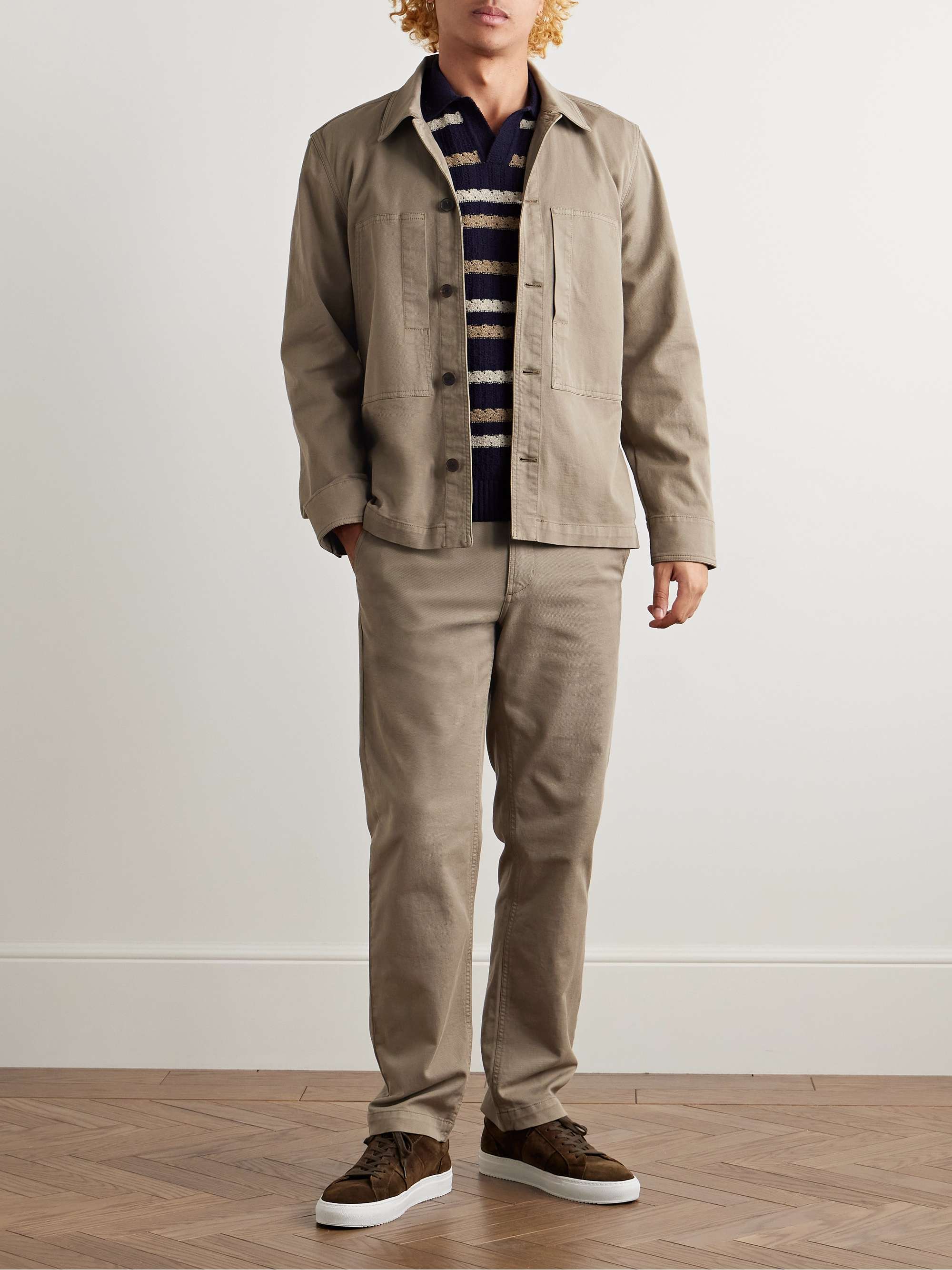 Samuel Straight-Leg Cotton-Blend Twill Trousers view