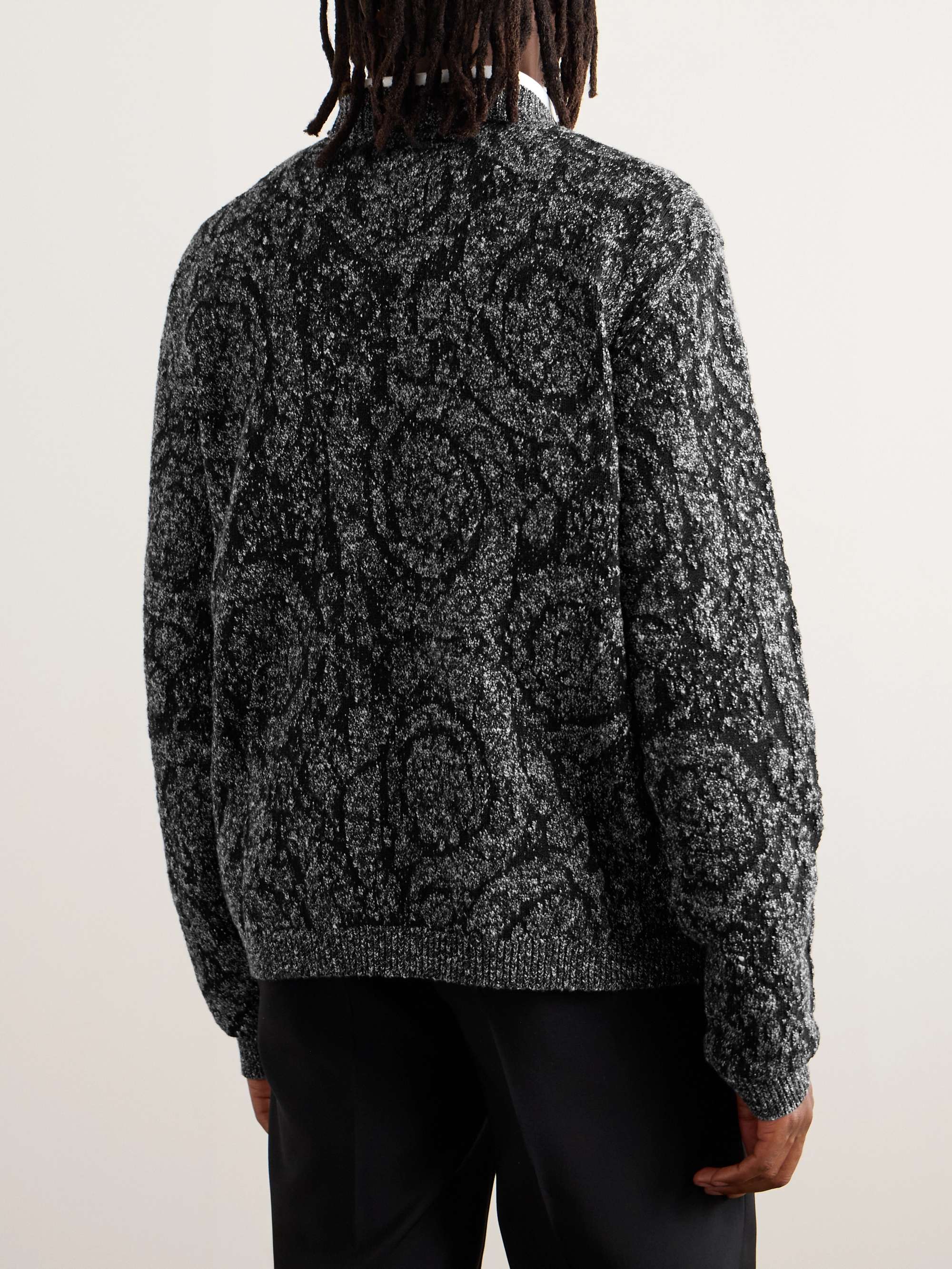 Jacquard-Knit Cotton-Blend Sweater view