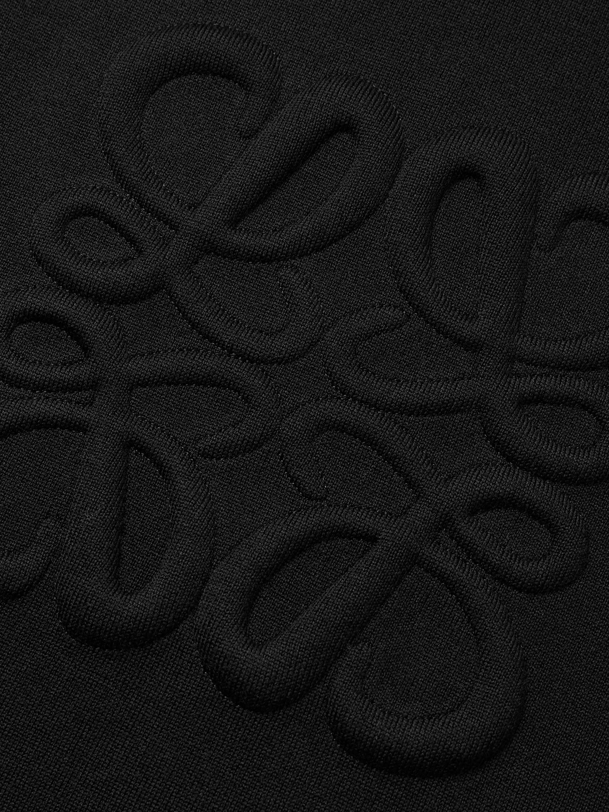 Logo-Embossed Wool-Blend Zip-Up Hoodie view