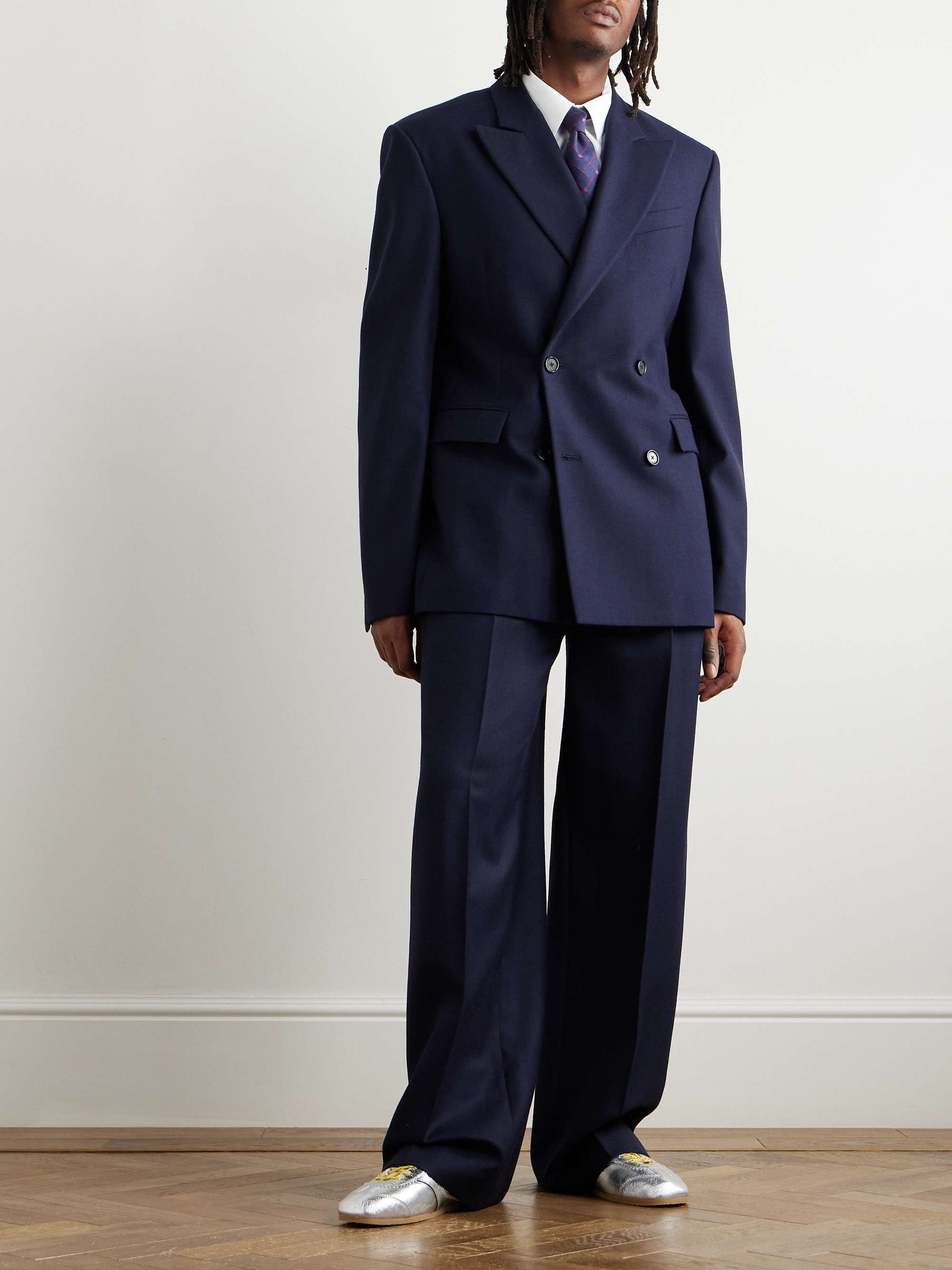 Double-Breasted Wool-Twill Suit Jacket view