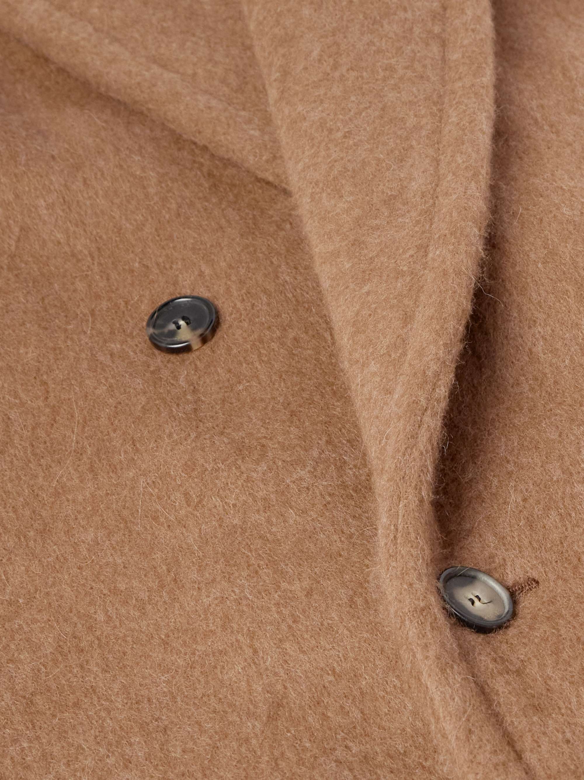Oversized Double-Breasted Brushed Llama and Wool-Blend Coat view