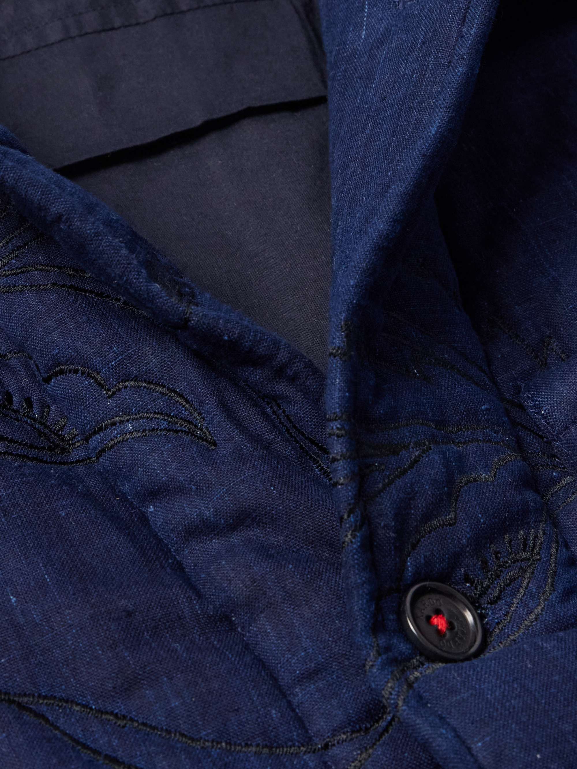 Bodhi Embroidered Indigo-Dyed Cotton Jacket view