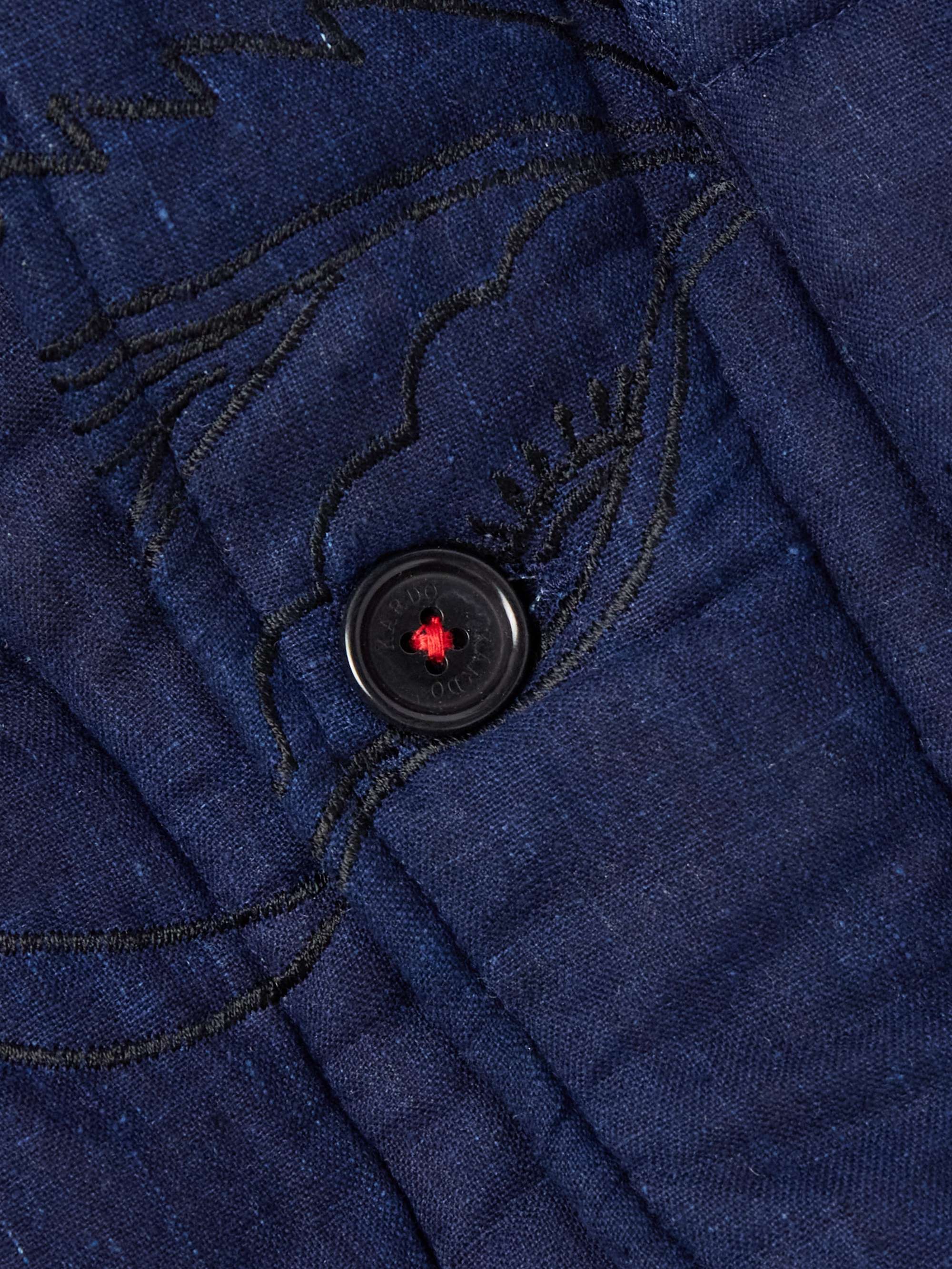 Bodhi Embroidered Indigo-Dyed Cotton Jacket view