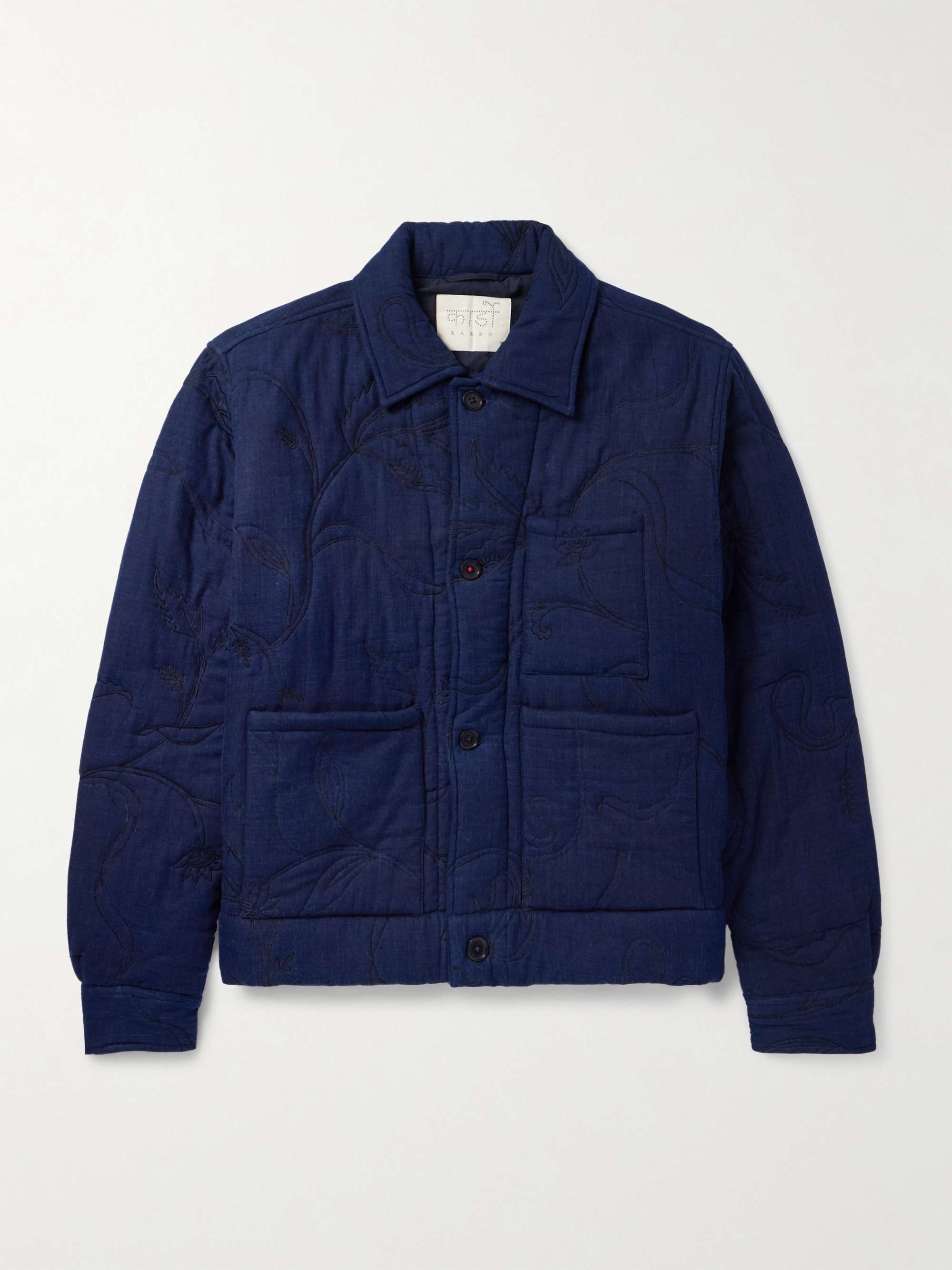 Bodhi Embroidered Indigo-Dyed Cotton Jacket view